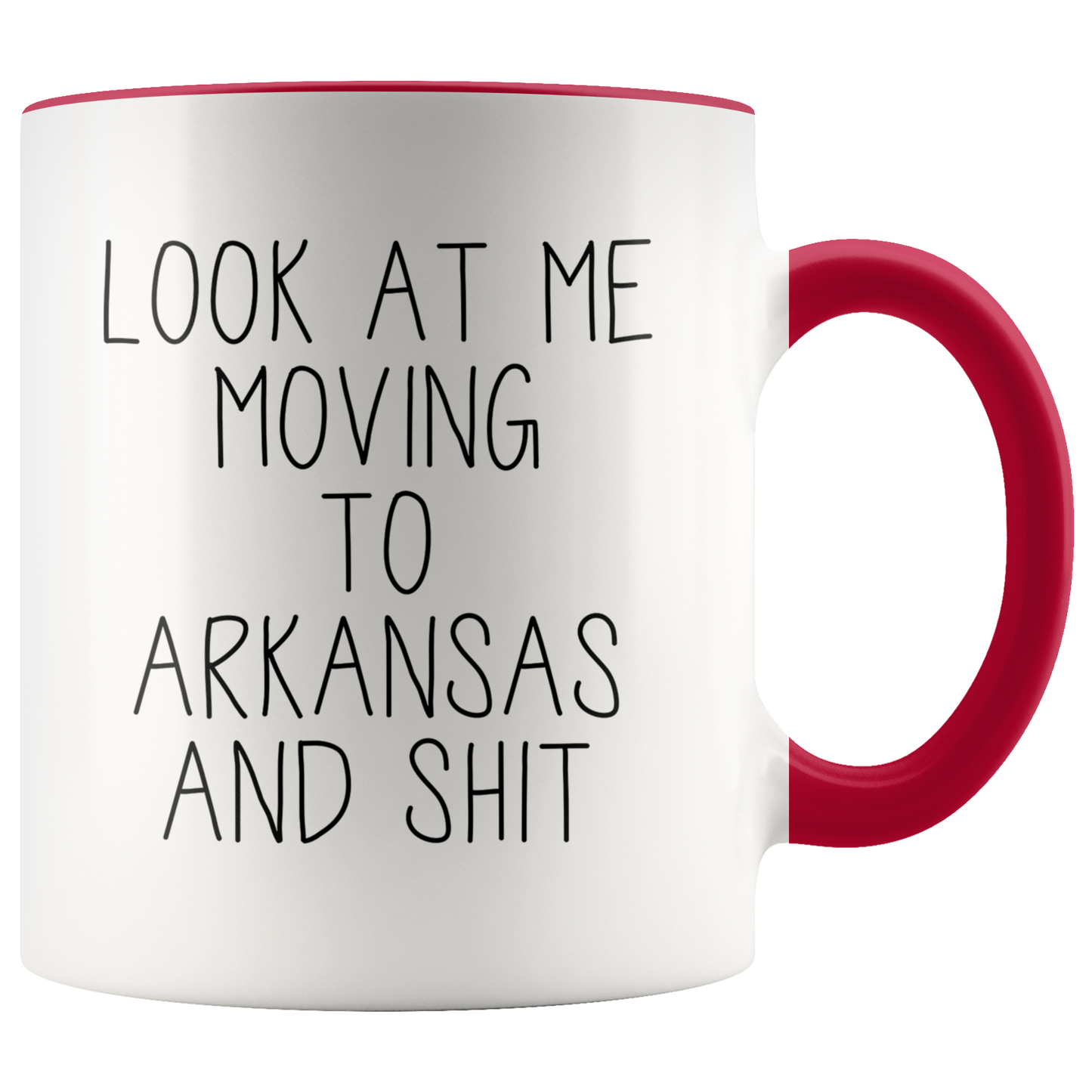 Moving to Arkansas Gifts, Moving Away Coffee Mug, Two Tone Accent Cup, Birthday Gift for Men and Women