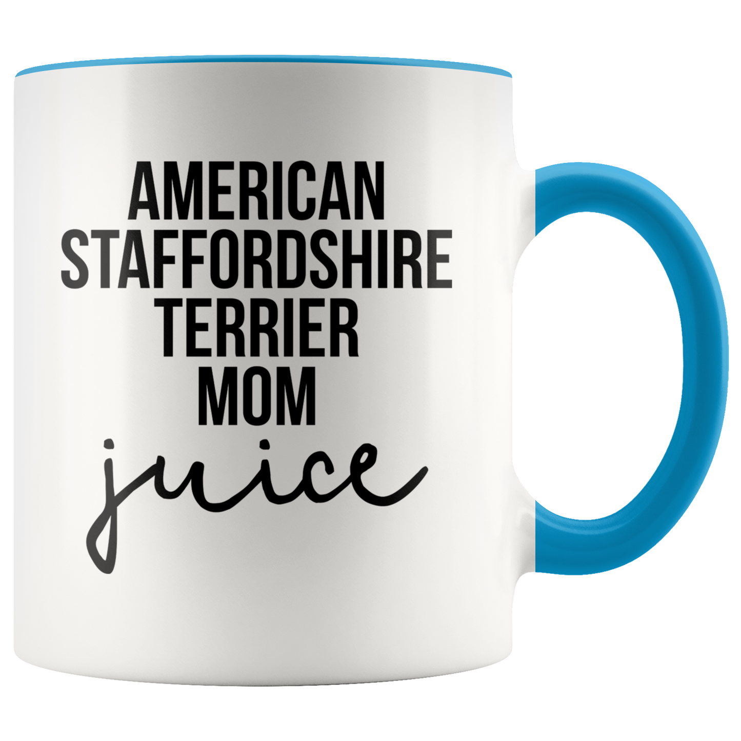 American Staffordshire Terrier Mom Gifts, American Staffordshire Terrier Mom Coffee Mug, Two Tone Accent Cup, Birthday Gift for Men and Women