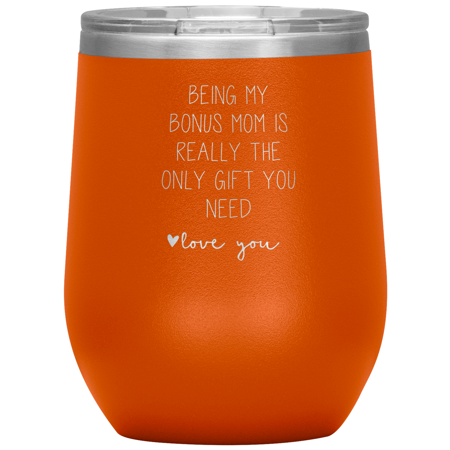 Bonus Mom Wine Tumbler, Bonus Mom Gifts, Travel Wine Cup, Birthday Gifts for Men and Women