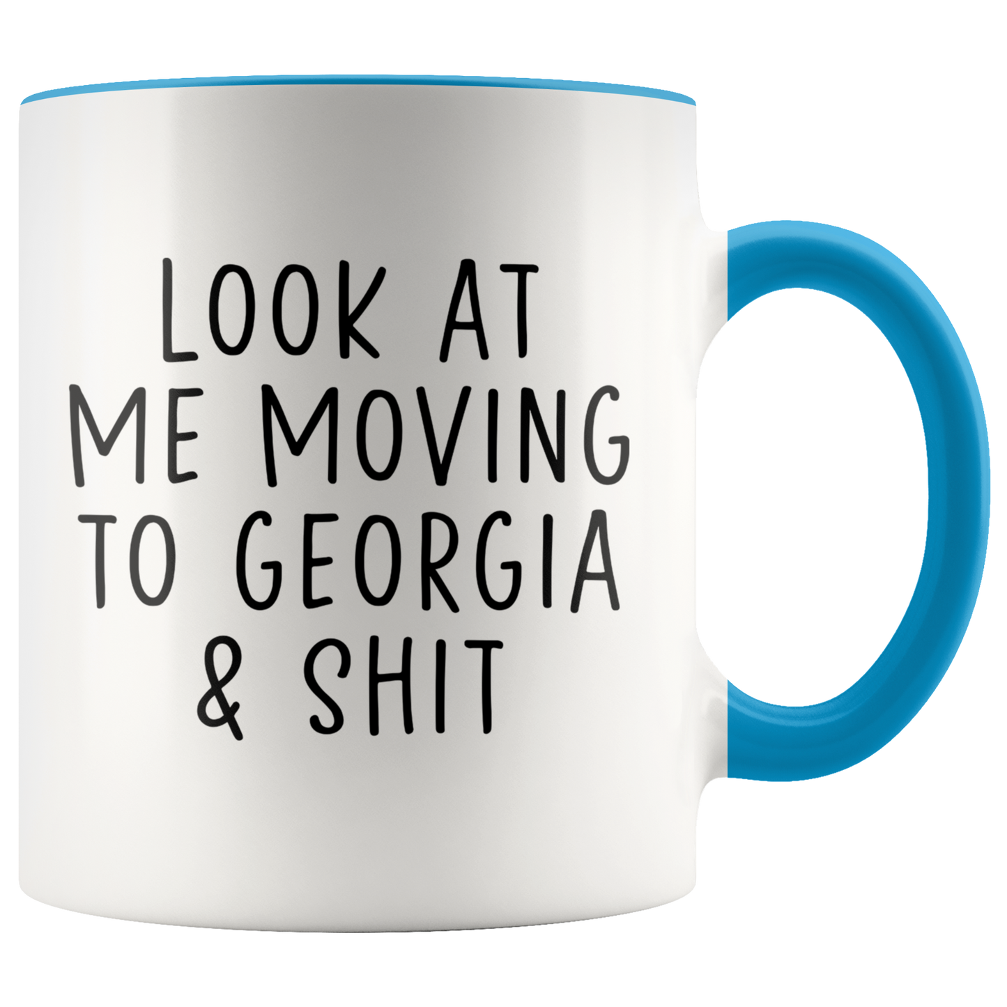 Moving to Georgia Gifts, Moving Away Coffee Mug, Two Tone Accent Cup, Birthday Gift for Men and Women