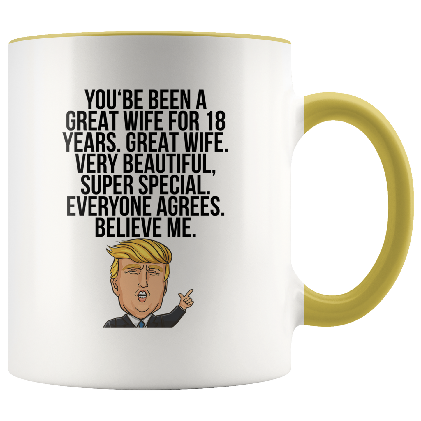 18th Anniversary Gifts, Coffee Mug, Two Tone Accent Cup, Birthday Gift for Men and Women