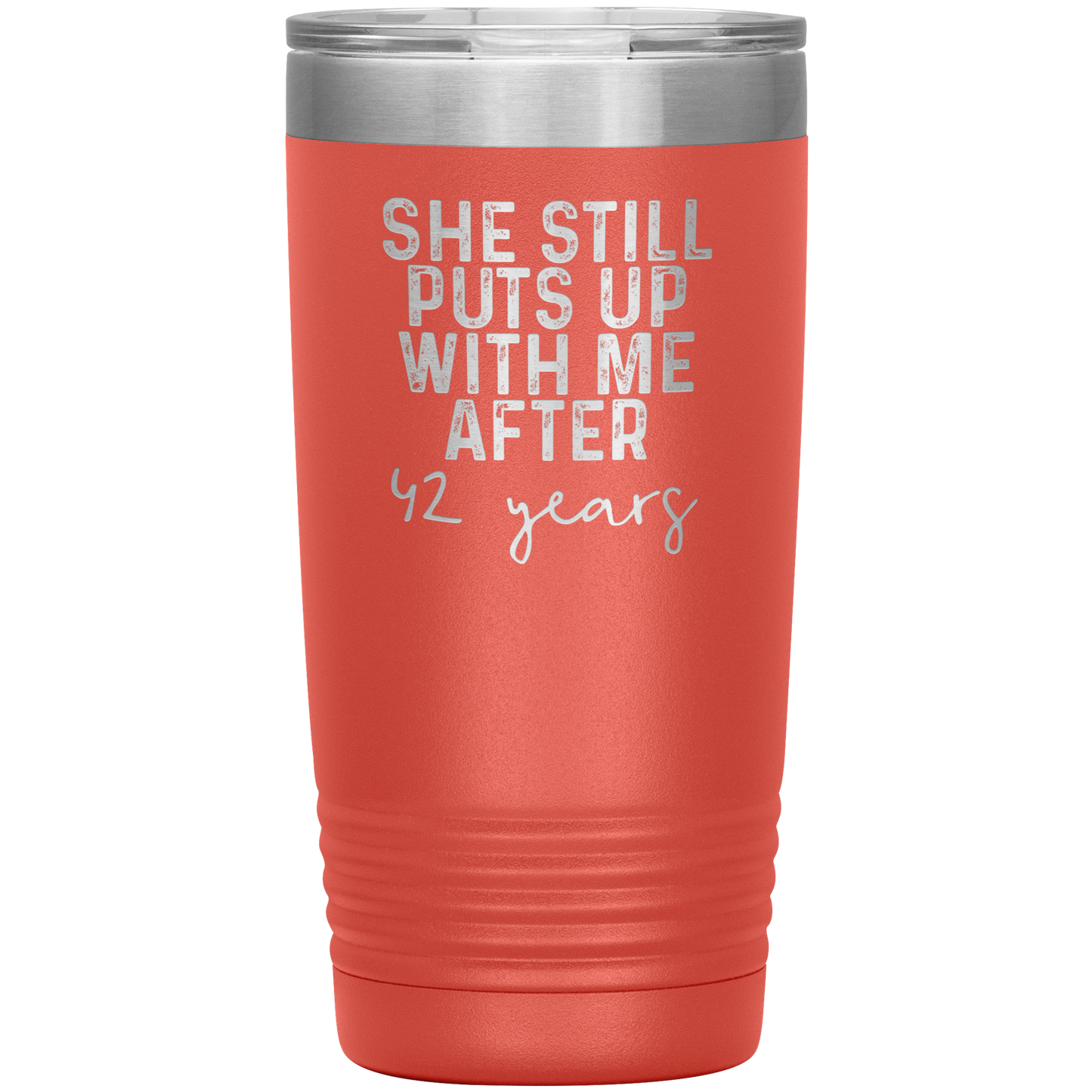 42nd Anniversary Gifts for Husband and Wife, Coffee Mug, Tumbler, Birthday Gifts for Men and Women