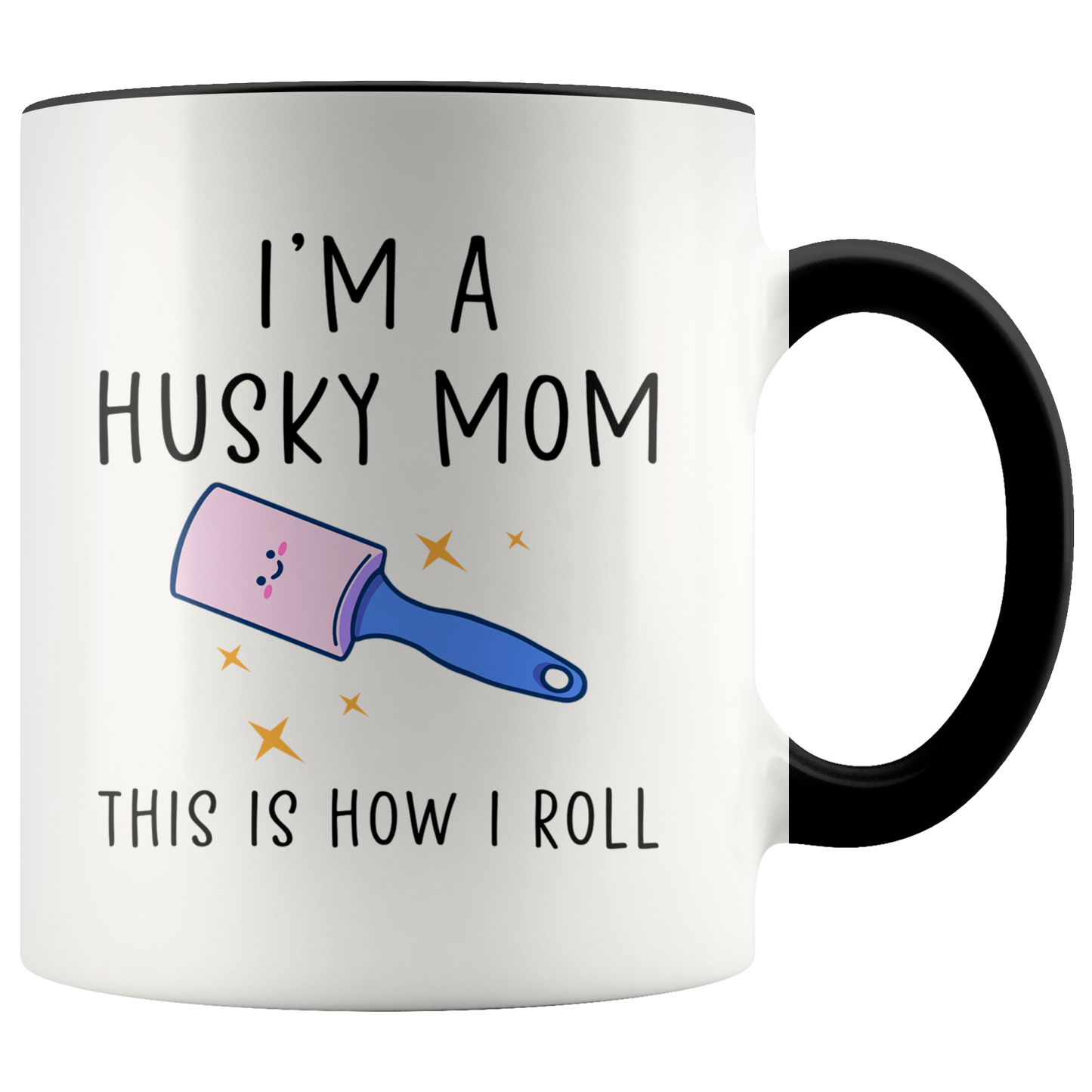 Husky Mom Gifts, Husky Lover Coffee Mug, Two Tone Accent Cup, Birthday Gift for Men and Women