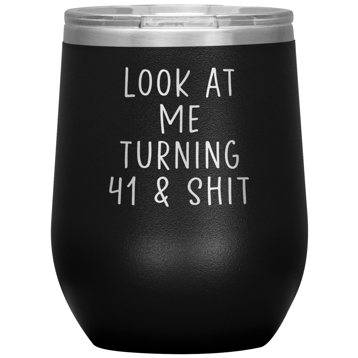 41st Birthday Wine Tumbler, 41st Birthday Gifts, Travel Wine Cup, Birthday Gifts for Men and Women