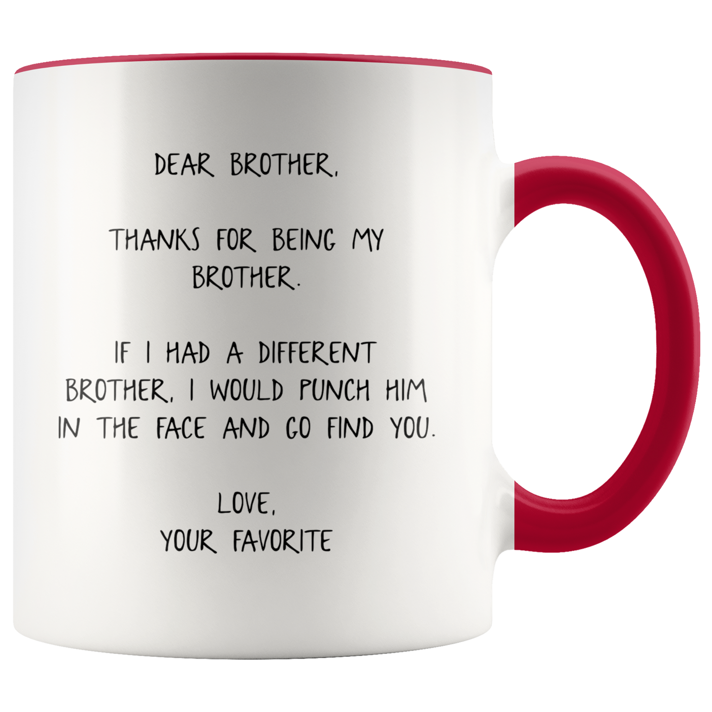 Brother Gifts, Coffee Mug, Two Tone Accent Cup, Birthday Gift for Men and Women