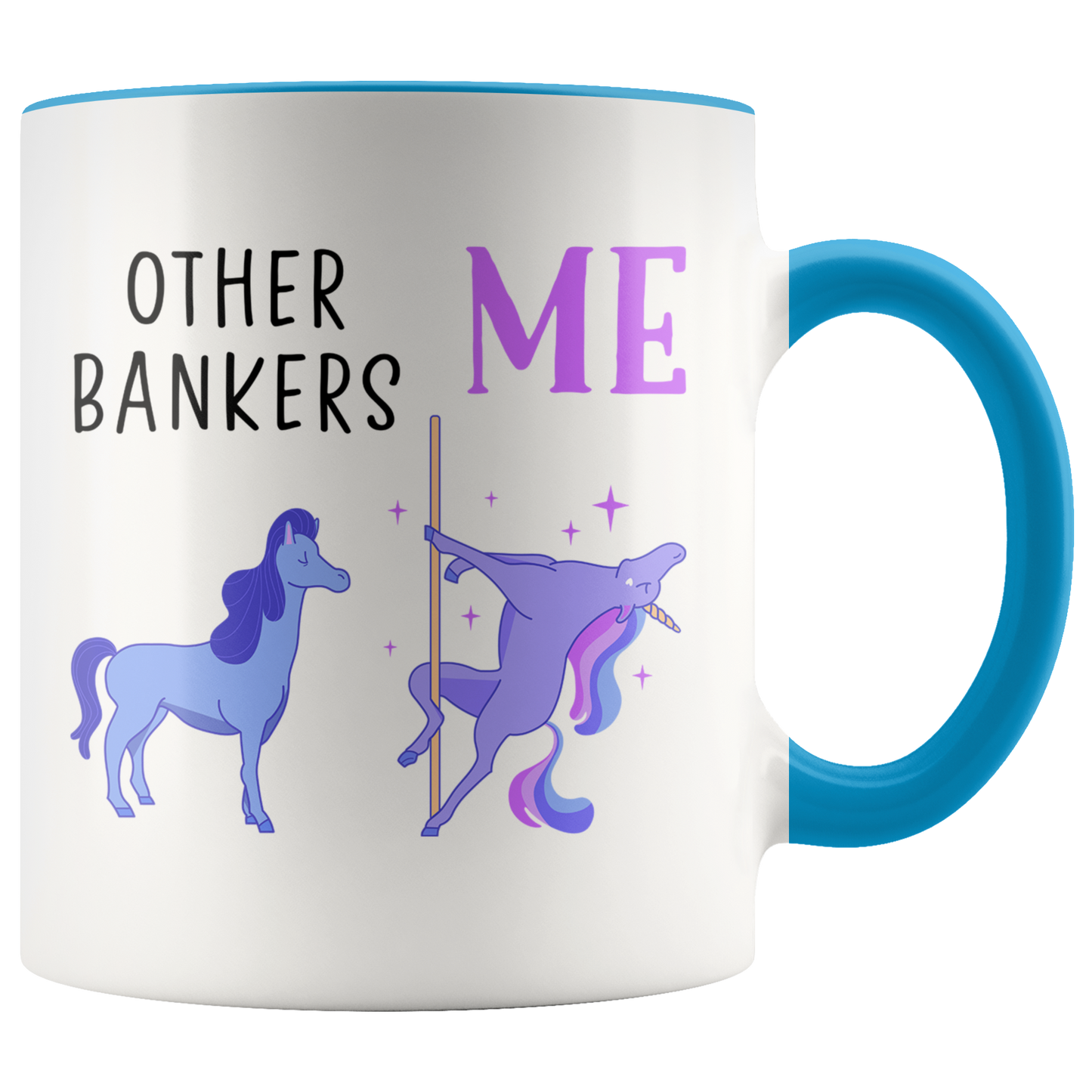 Banker Gifts, Coffee Mug, Two Tone Accent Cup, Birthday Gift for Men and Women