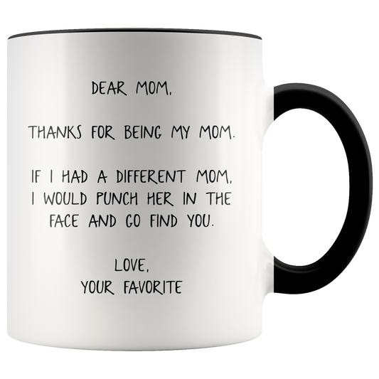 Mom Gifts, Coffee Mug, Two Tone Accent Cup, Birthday Gift for Men and Women