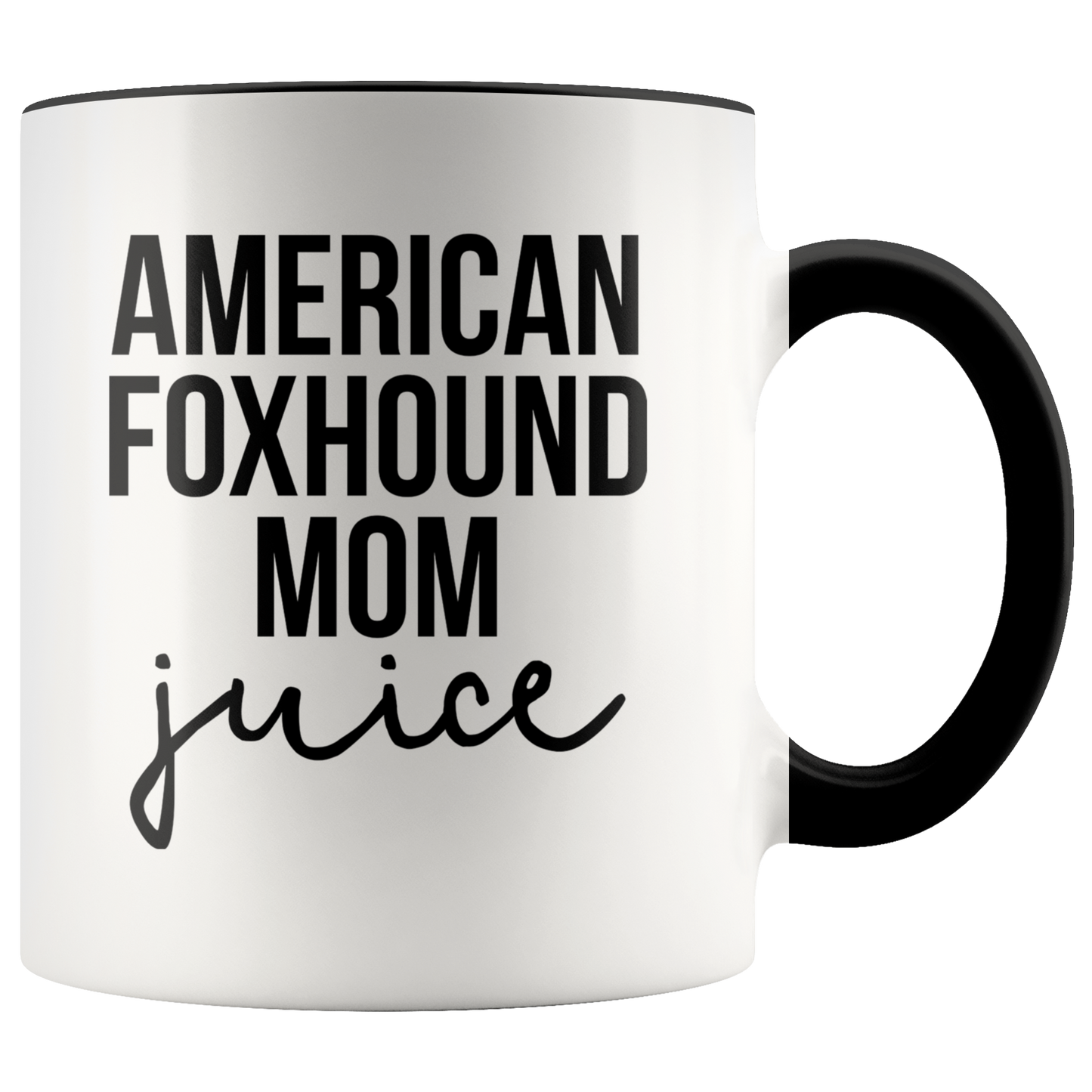 American Foxhound Mom Gifts, American Foxhound Mom Coffee Mug, Two Tone Accent Cup, Birthday Gift for Men and Women