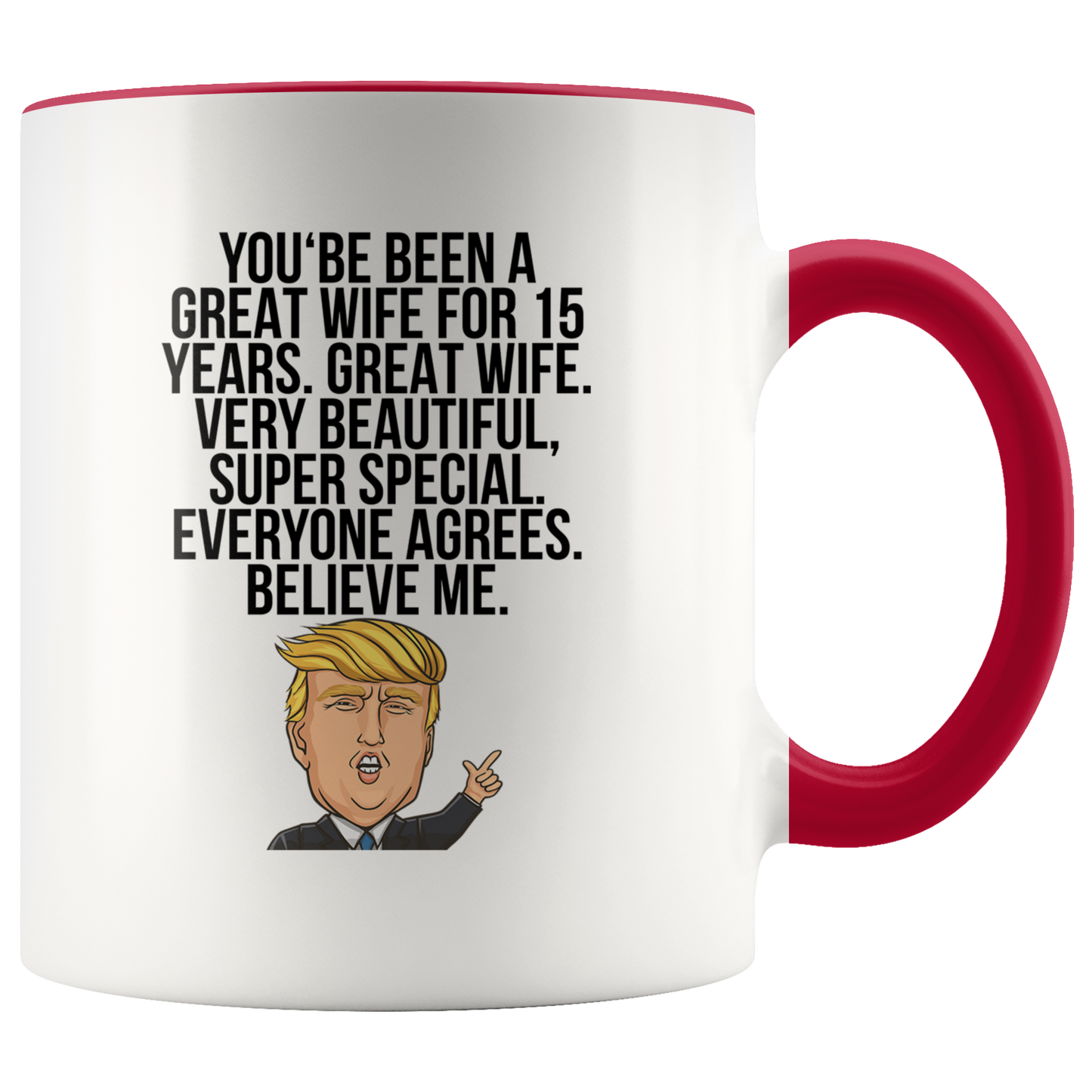 15th Anniversary Gifts, Coffee Mug, Two Tone Accent Cup, Birthday Gift for Men and Women