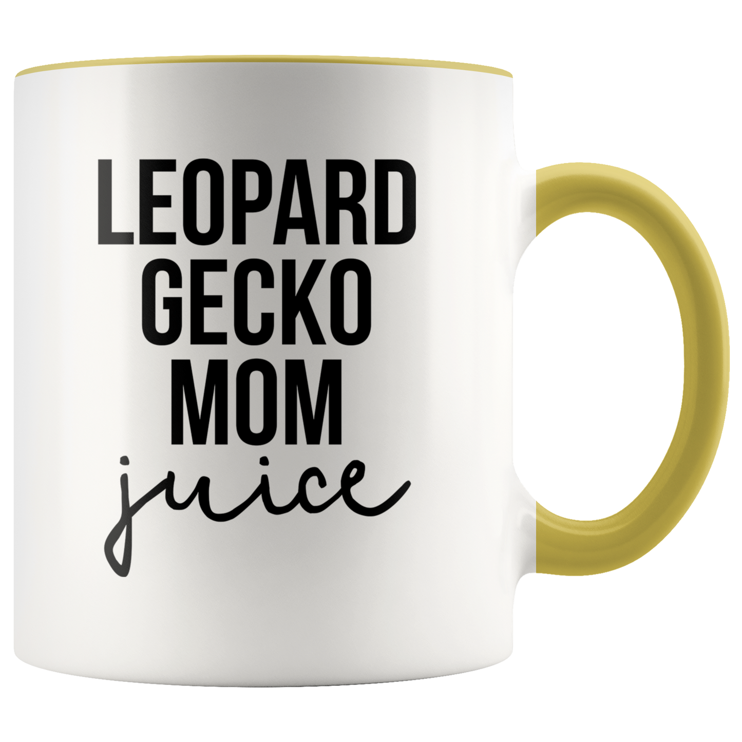 Leopard Gecko Mom Gifts, Coffee Mug, Two Tone Accent Cup, Birthday Gift for Men and Women