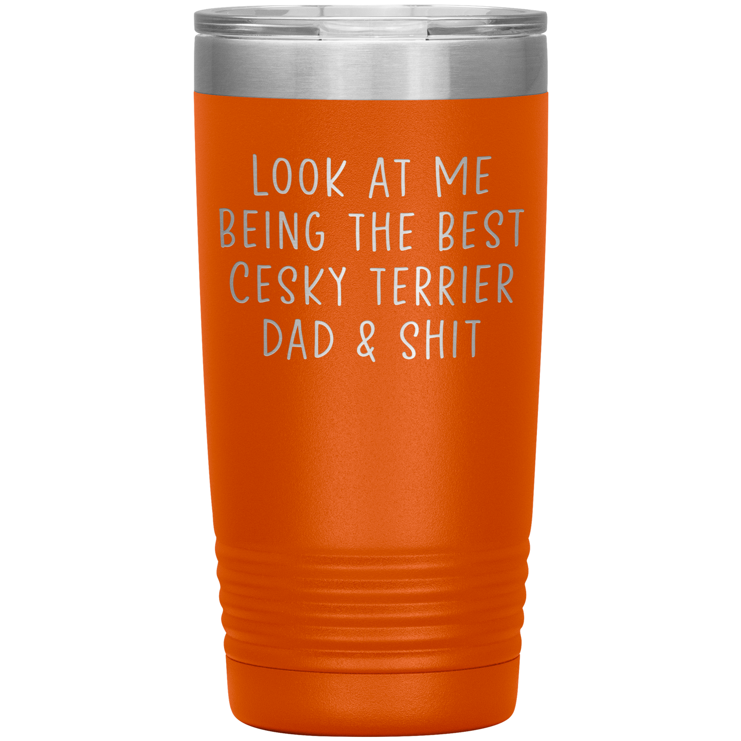 Cesky Terrier Dad Tumbler, Funny Travel Coffee Mug, Birthday Gifts for Men and Women