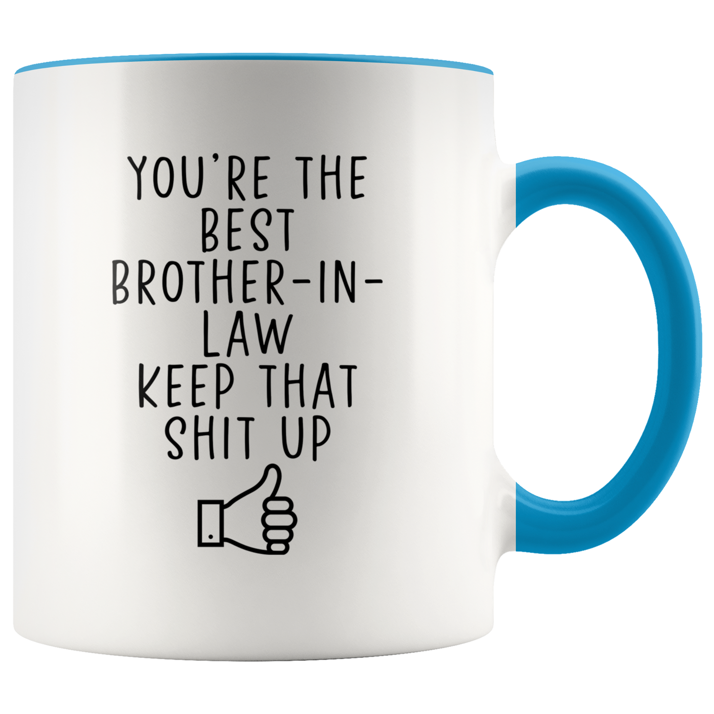 Brother in Law Gifts, Coffee Mug, Two Tone Accent Cup, Birthday Gift for Men and Women