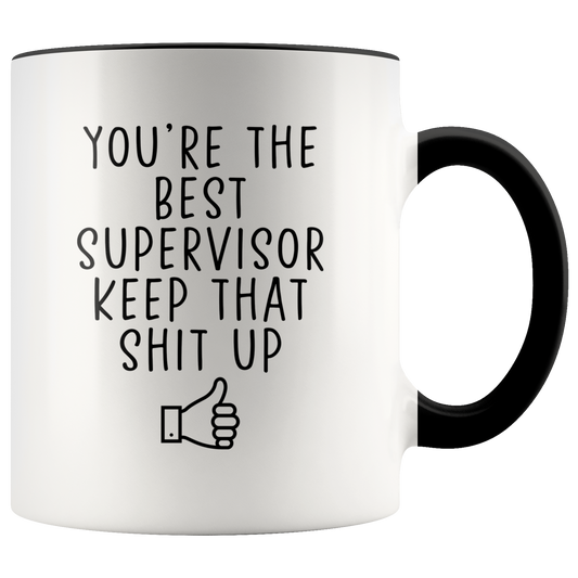 Supervisor Gifts, Coffee Mug, Two Tone Accent Cup, Birthday Gift for Men and Women