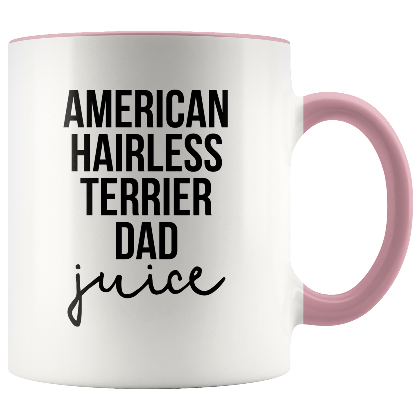 American Hairless Terrier Dad Gifts, Coffee Mug, Two Tone Accent Cup, Birthday Gift for Men and Women