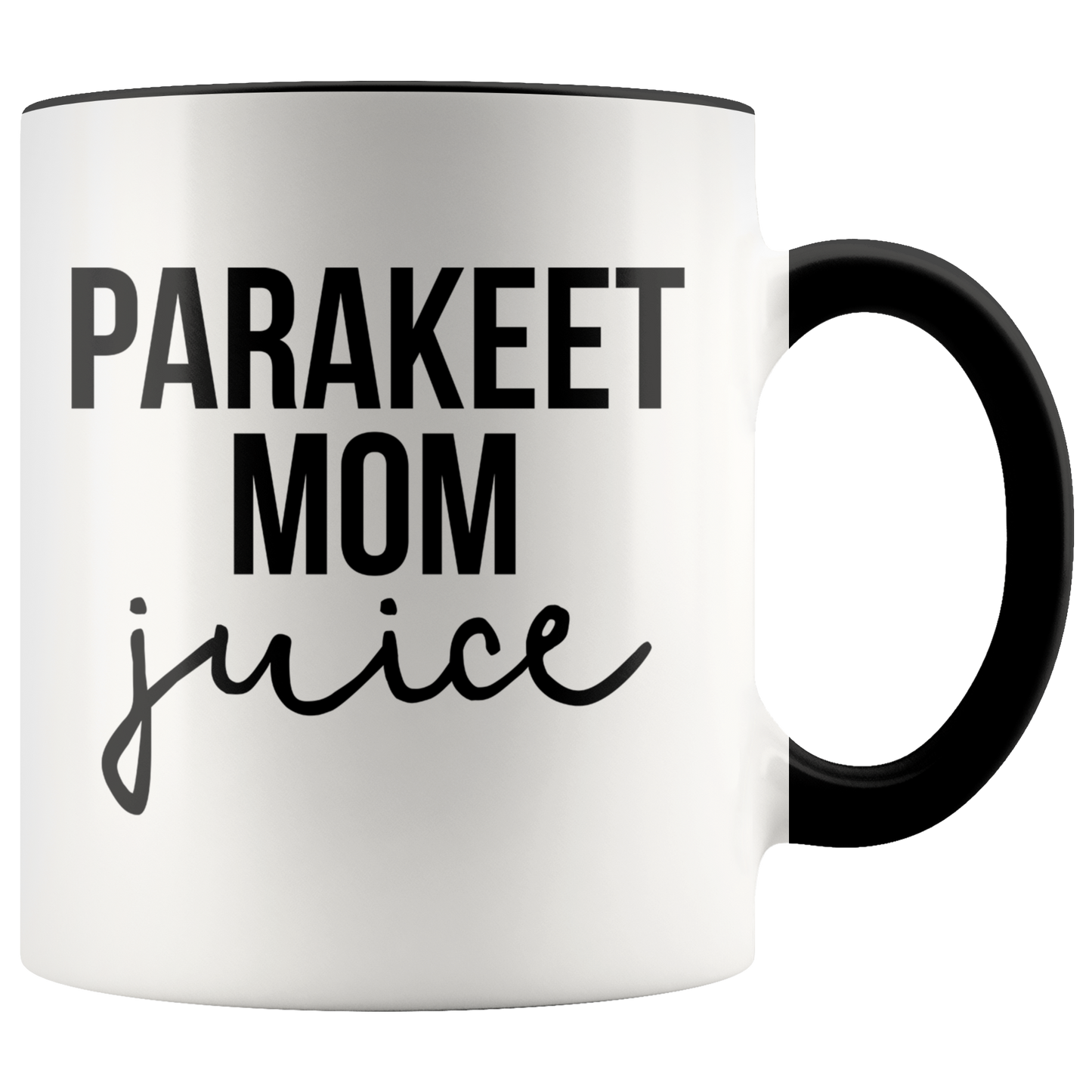 Parakeet Mom Gifts, Coffee Mug, Two Tone Accent Cup, Birthday Gift for Men and Women