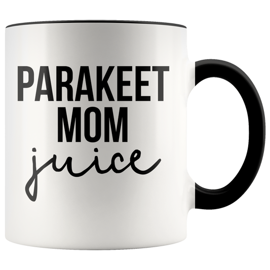 Parakeet Mom Gifts, Coffee Mug, Two Tone Accent Cup, Birthday Gift for Men and Women