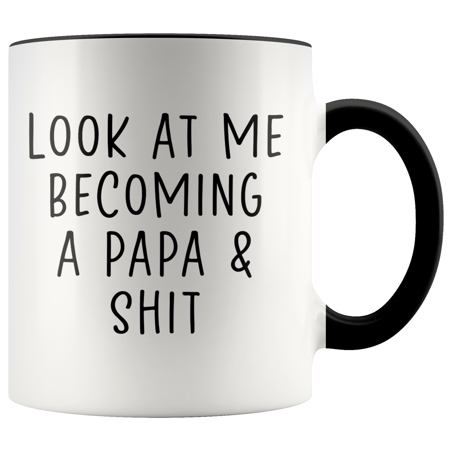 New Papa Gifts, Coffee Mug, Two Tone Accent Cup, Birthday Gift for Men and Women