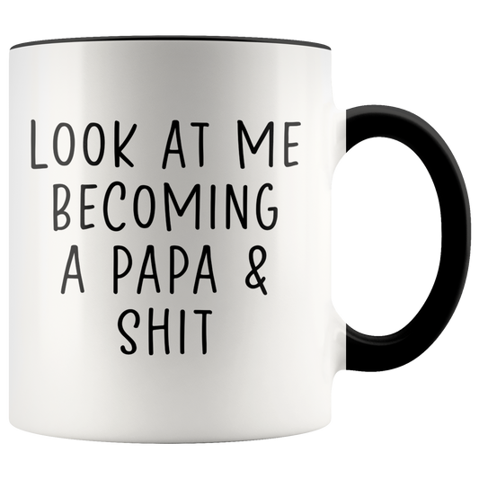 New Papa Gifts, Coffee Mug, Two Tone Accent Cup, Birthday Gift for Men and Women