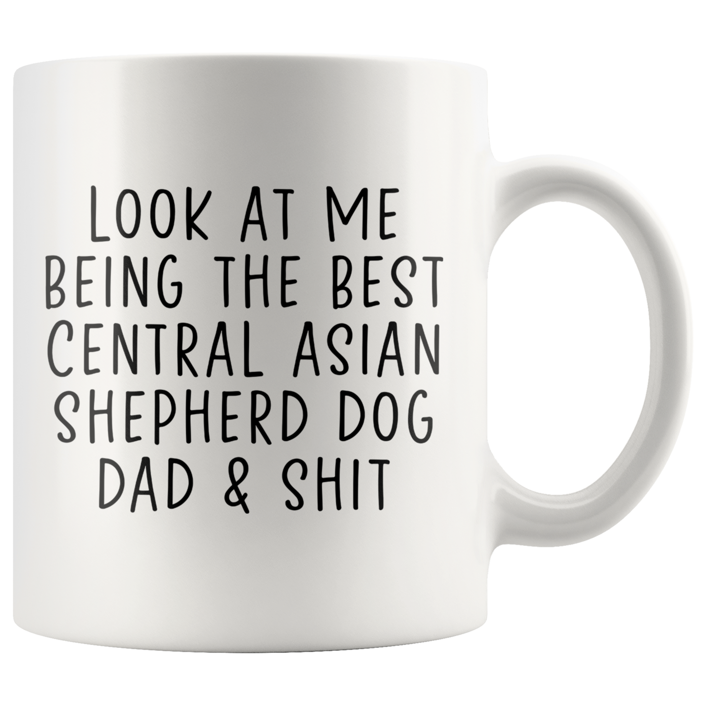 Central Asian Shepherd Dog Dad Gifts, Coffee Mug, Two Tone Accent Cup, Birthday Gift for Men and Women