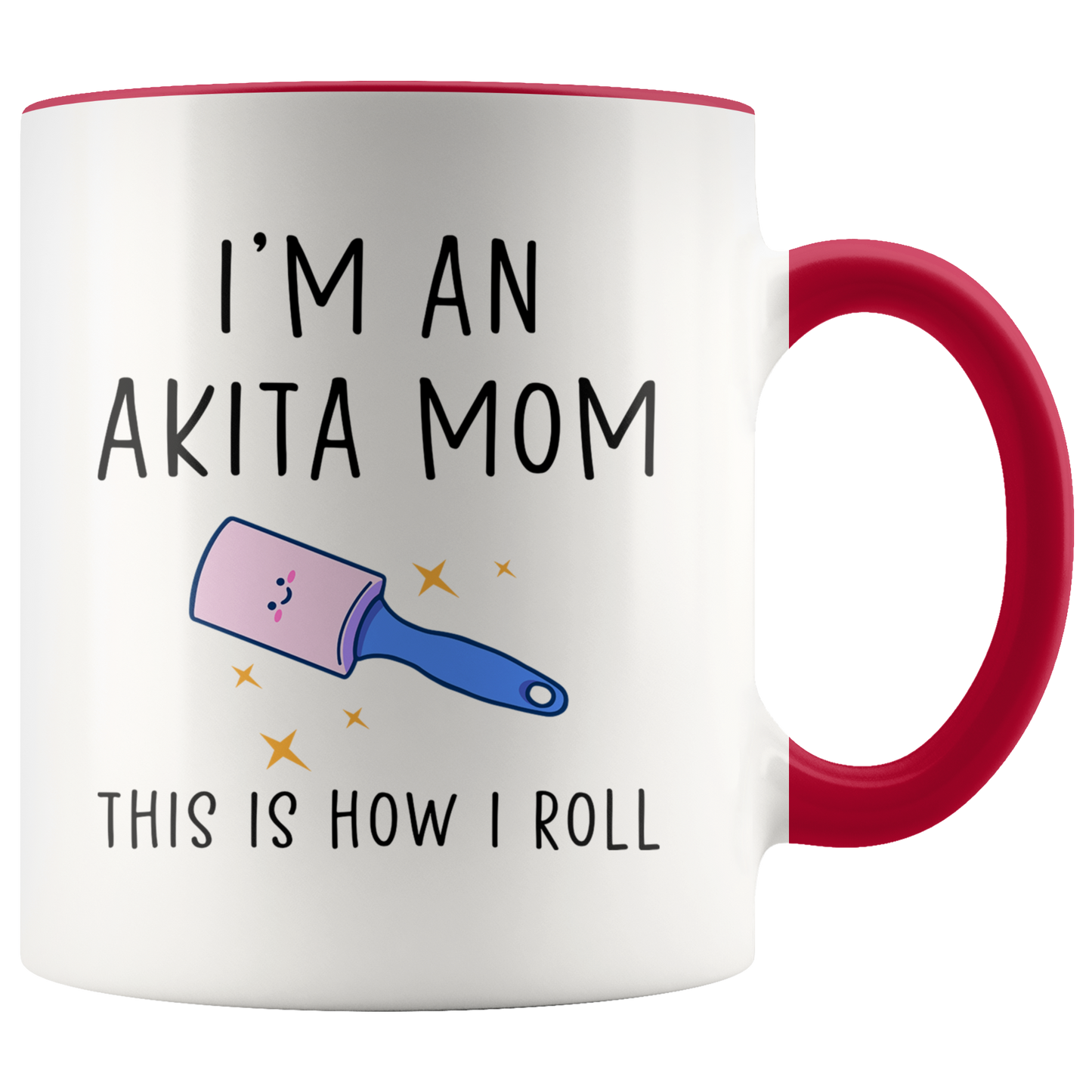 Akita Mom Gifts, Akita Mom Coffee Mug, Two Tone Accent Cup, Birthday Gift for Men and Women