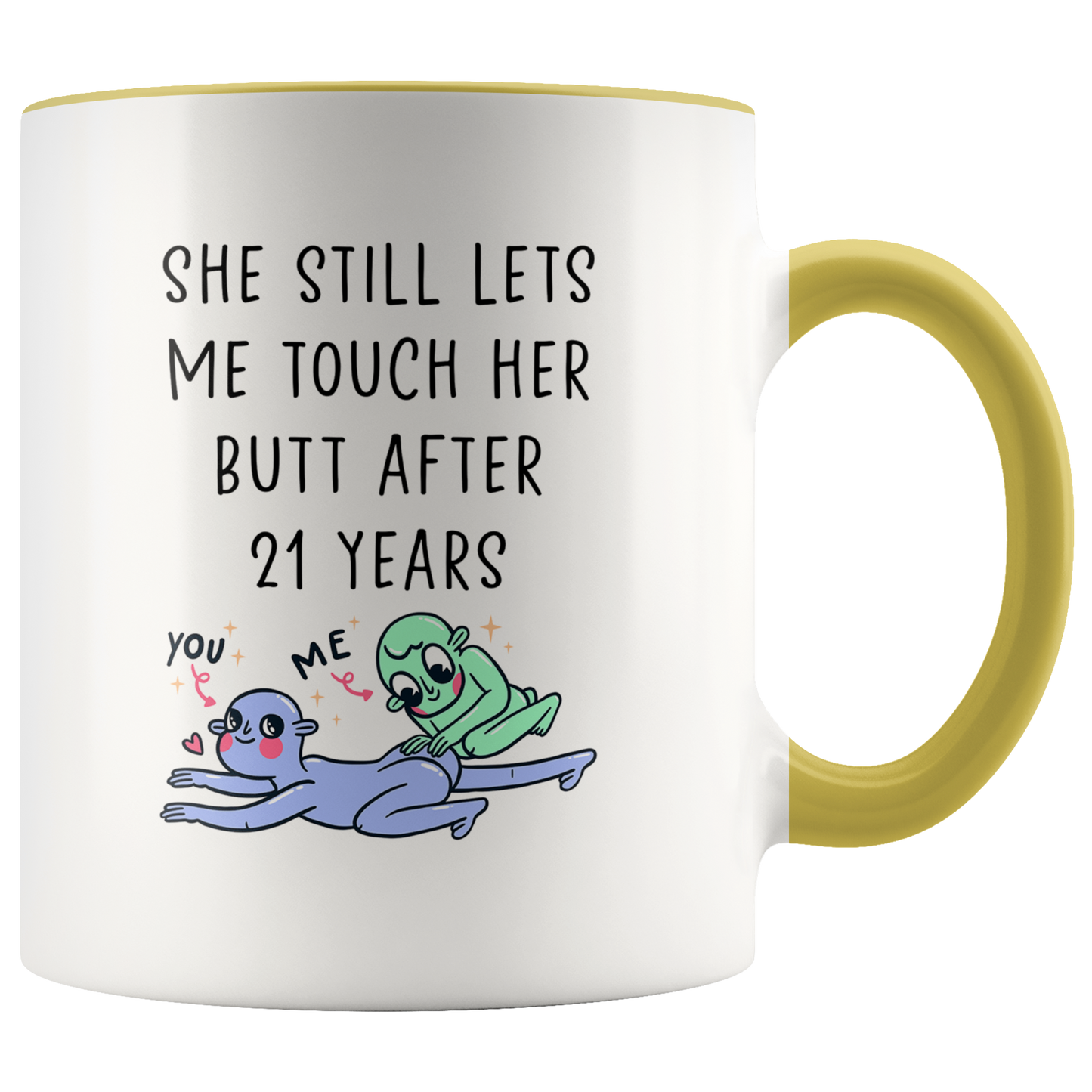 21st Anniversary Gifts, 21 Year Coffee Mug for Husband, Two Tone Accent Cup for Him, Birthday Gift for Men and Women