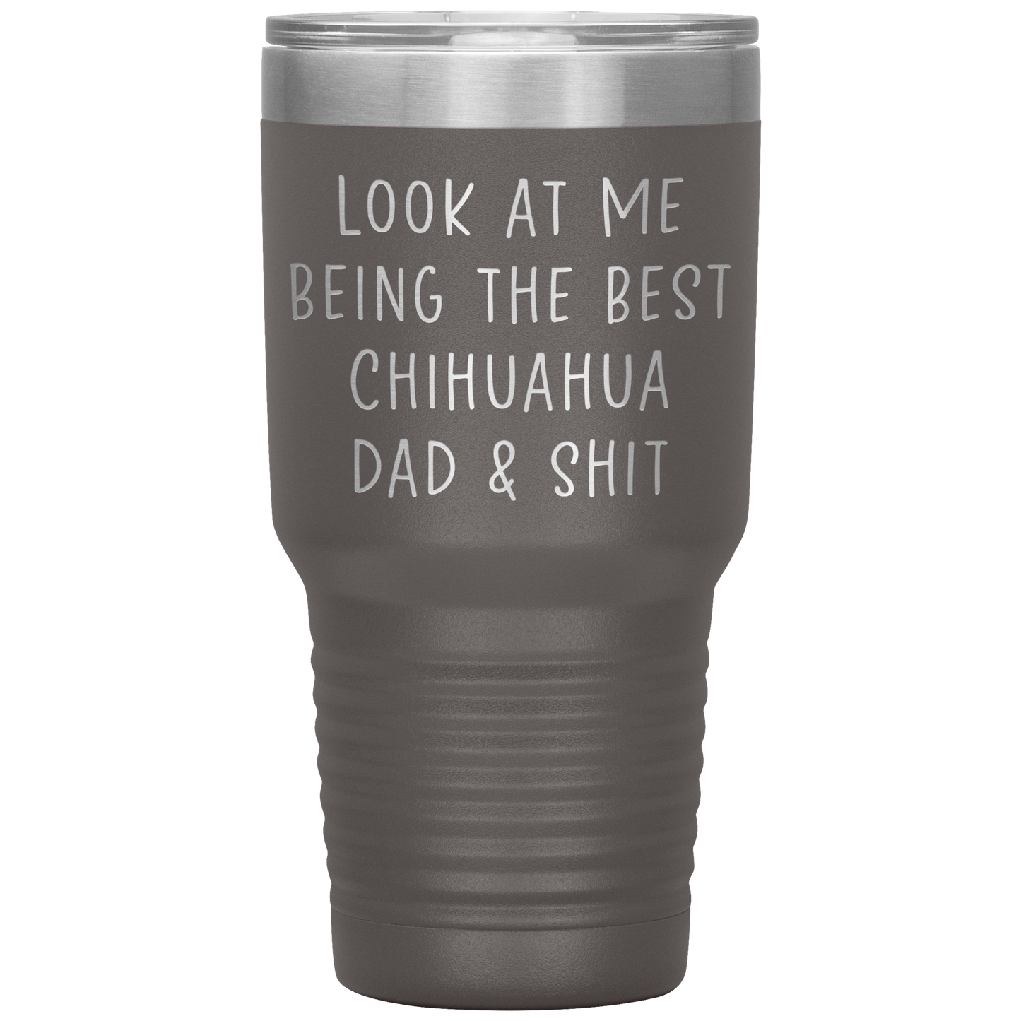 Chihuahua Dad Tumbler, Funny Travel Coffee Mug, Birthday Gifts for Men and Women