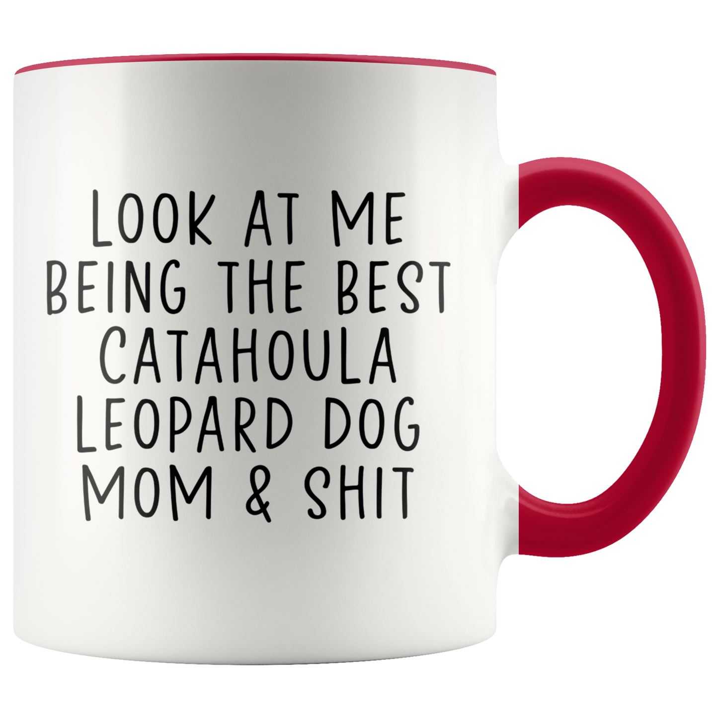 Catahoula Leopard Dog Mom Gifts, Coffee Mug, Two Tone Accent Cup, Birthday Gift for Men and Women