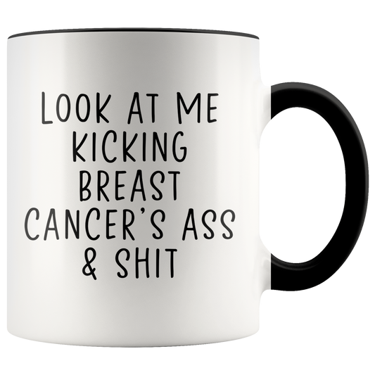 Breast Cancer Survivor Gifts, Coffee Mug, Two Tone Accent Cup, Birthday Gift for Men and Women