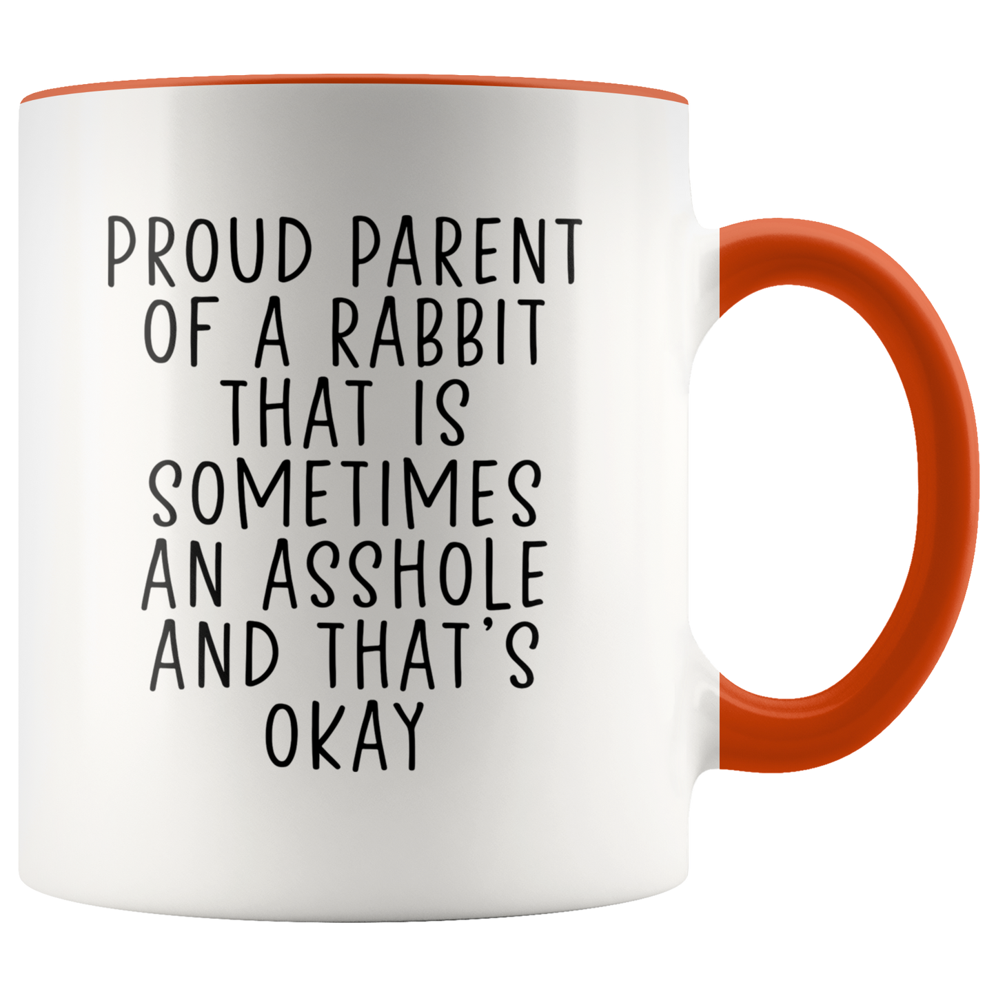 Rabbit Lover Mom Dad Gifts, Coffee Mug, Two Tone Accent Cup, Birthday Gift for Men and Women