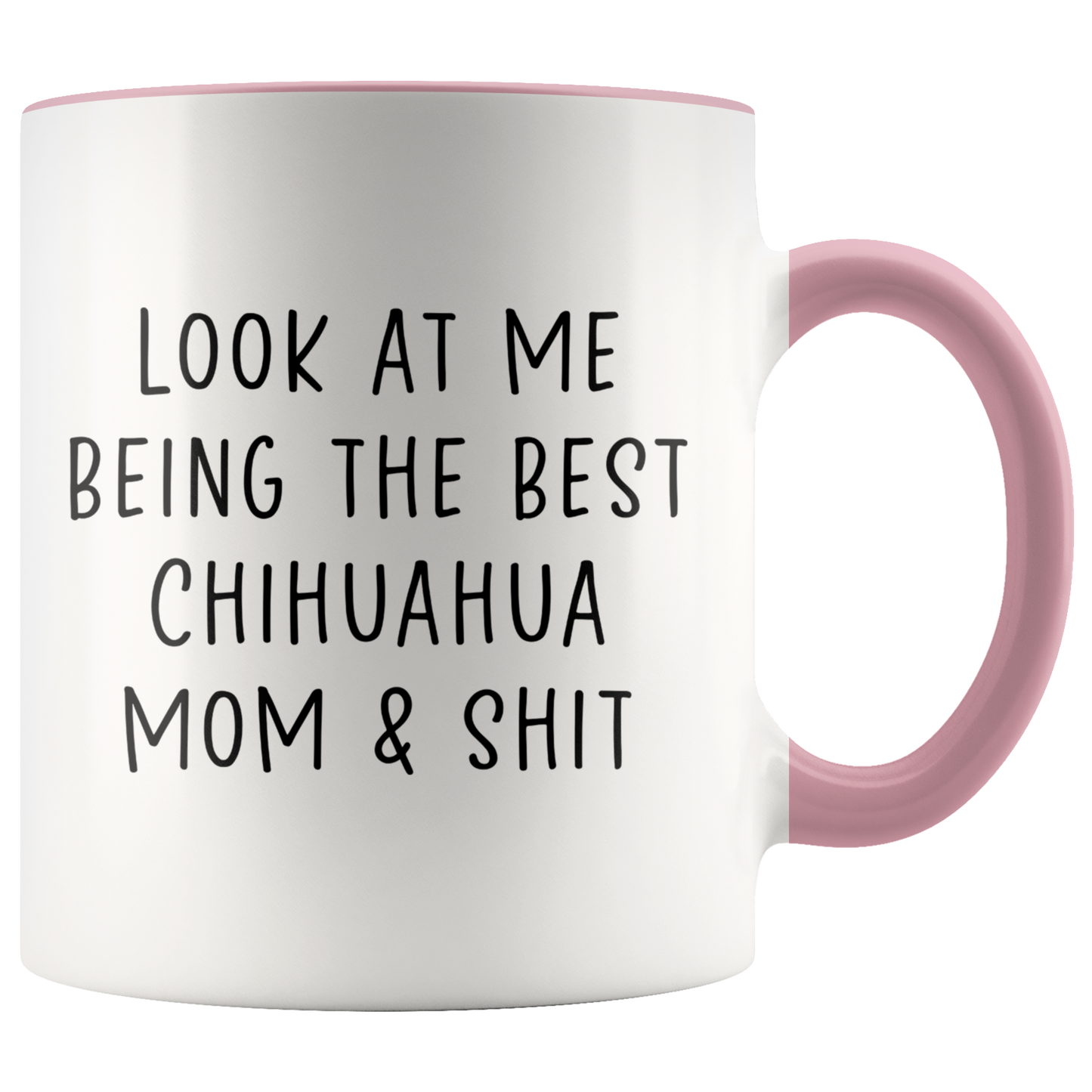 Chihuahua Mom Gifts, Coffee Mug, Two Tone Accent Cup, Birthday Gift for Men and Women