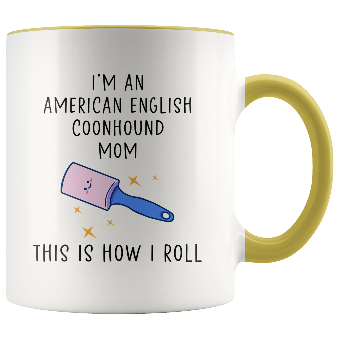 American English Coonhound Mom Gifts, American English Coonhound Mom Coffee Mug, Two Tone Accent Cup, Birthday Gift for Men and Women