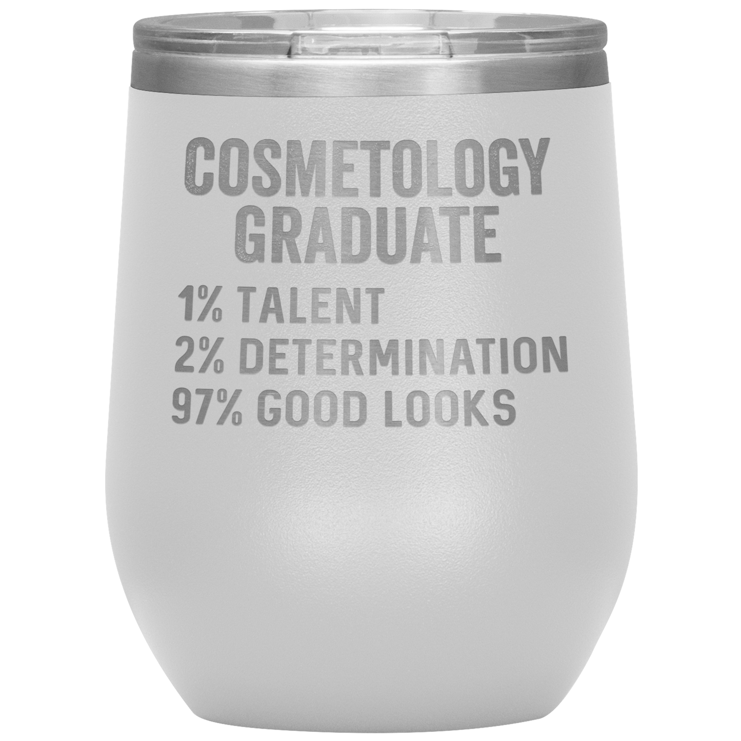 Cosmetology Graduate Wine Tumbler, Funny Cosmetologist Graduation Gifts, Travel Wine Cup, Birthday Gifts for Men and Women