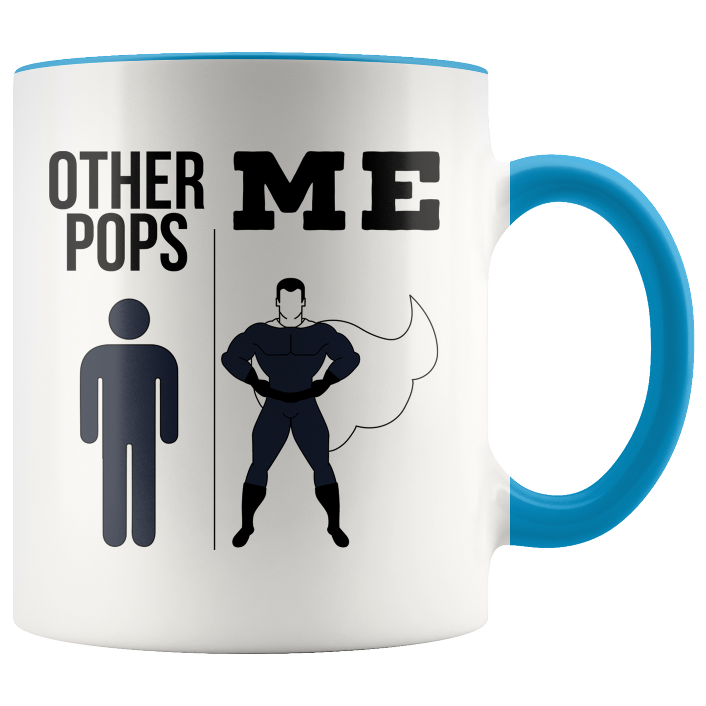 Pops Gifts, Pops Coffee Mug, Two Tone Accent Cup, Birthday Gift for Men and Women