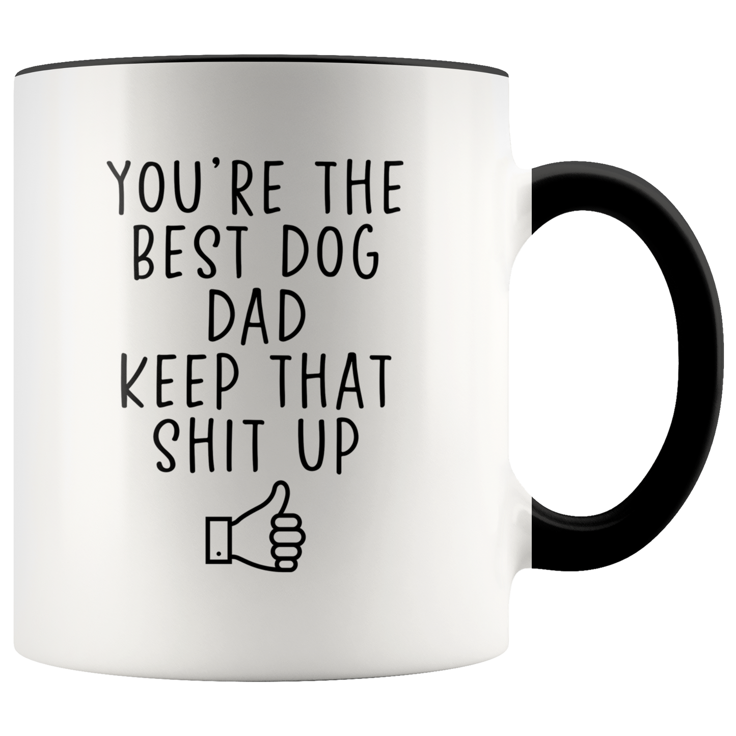 Dog Dad Gifts, Coffee Mug, Two Tone Accent Cup, Birthday Gift for Men and Women