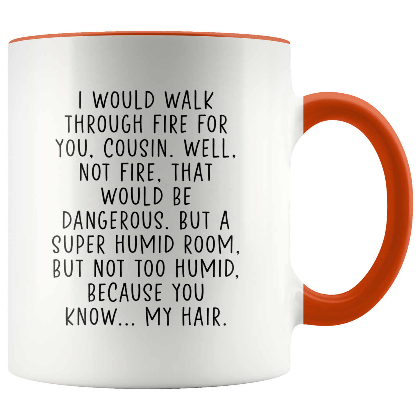 Cousin Gifts, Coffee Mug, Two Tone Accent Cup, Birthday Gift for Men and Women