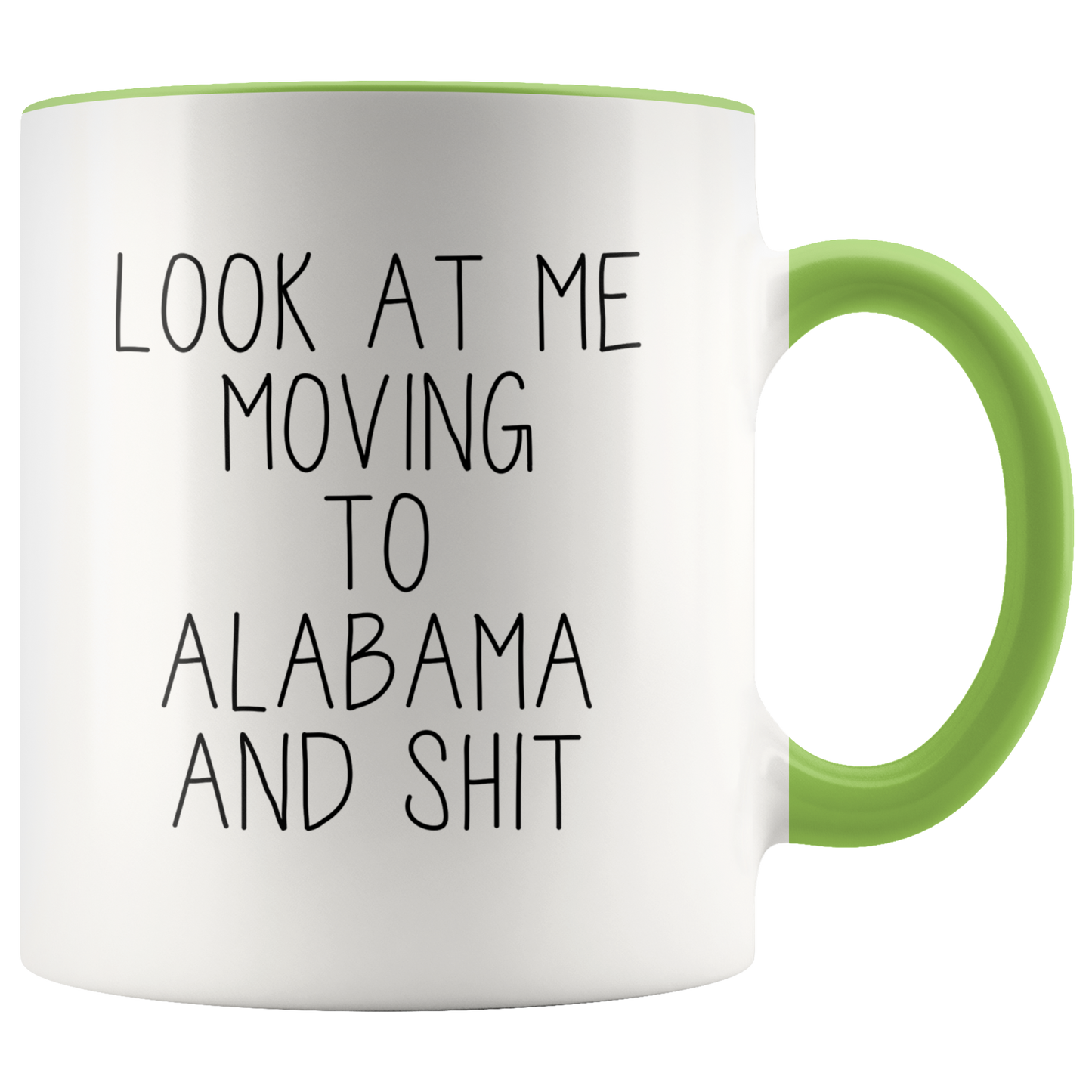 Moving to Alabama Gifts, Moving Away Coffee Mug, Two Tone Accent Cup, Birthday Gift for Men and Women