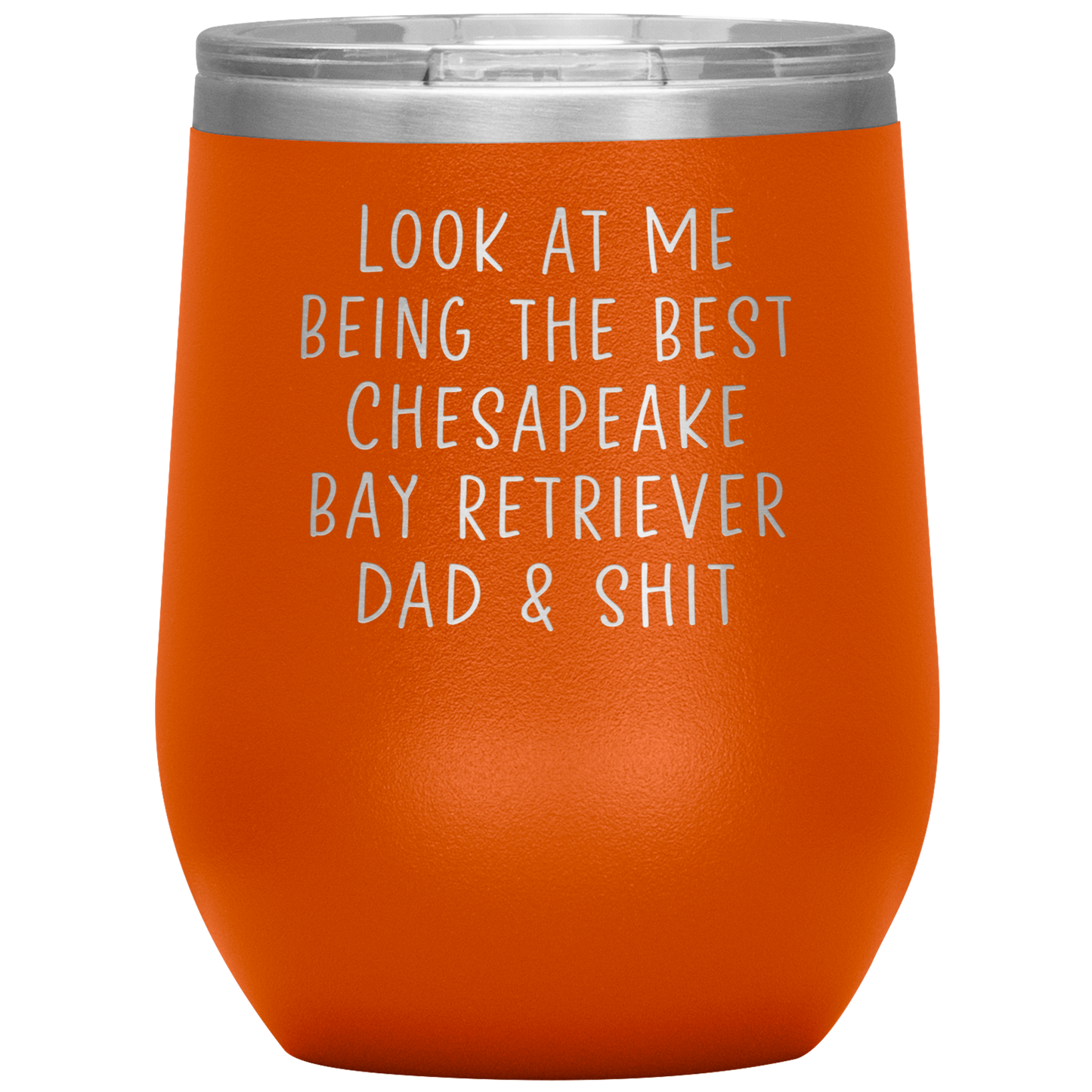 Chesapeake Bay Retriever Dad Wine Tumbler, Funny Gifts, Travel Wine Cup, Birthday Gifts for Men and Women