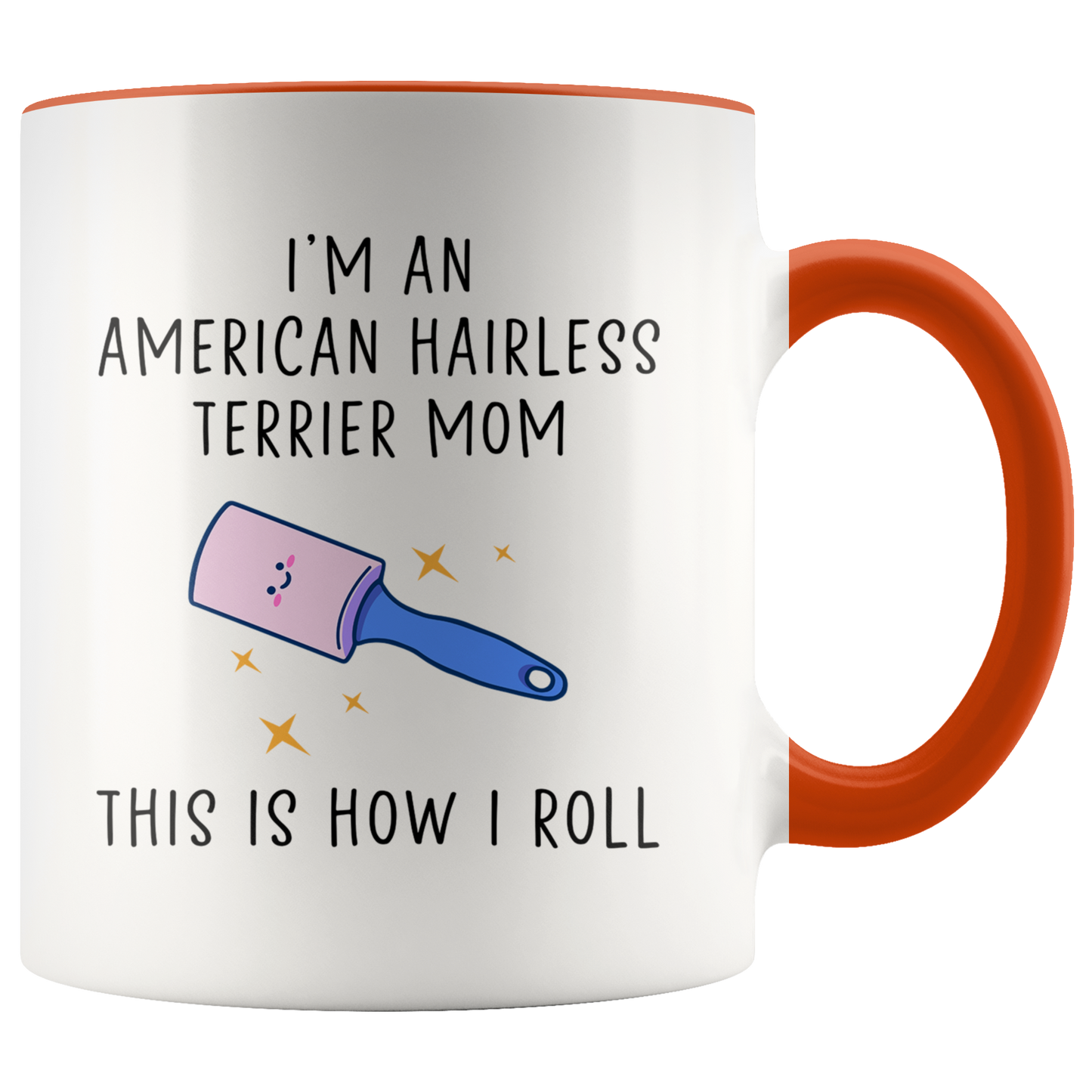 American Hairless Terrier Mom Gifts, Coffee Mug, Two Tone Accent Cup, Birthday Gift for Men and Women