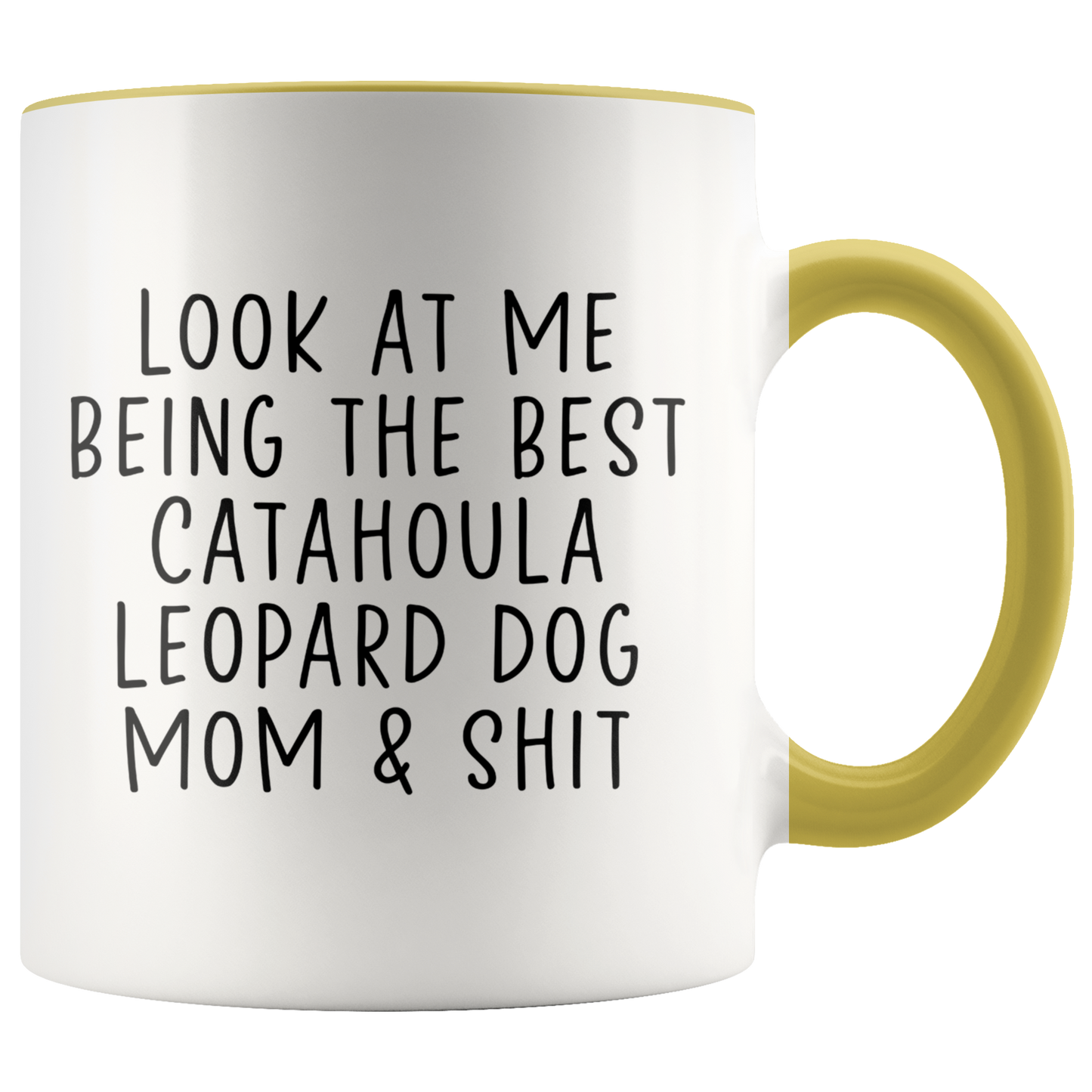 Catahoula Leopard Dog Mom Gifts, Coffee Mug, Two Tone Accent Cup, Birthday Gift for Men and Women