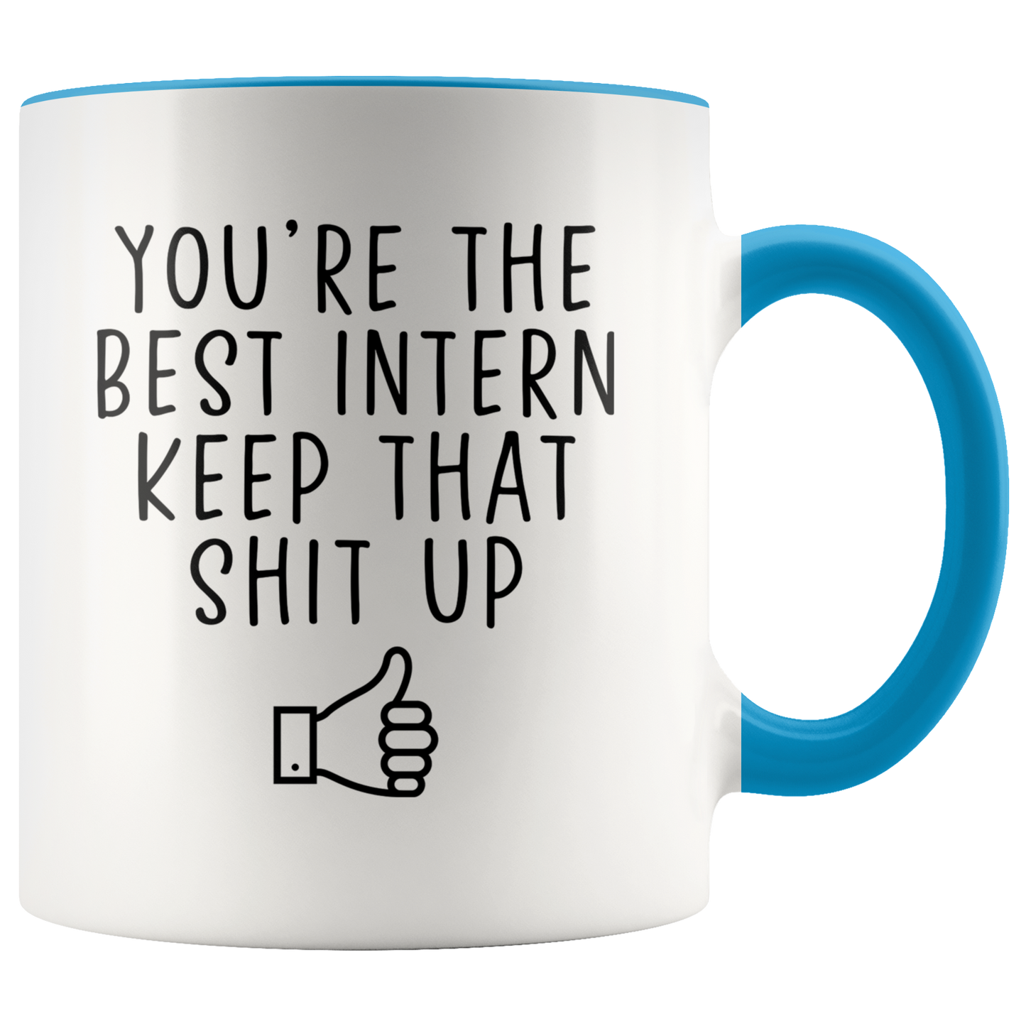 Intern Gifts, Coffee Mug, Two Tone Accent Cup, Birthday Gift for Men and Women