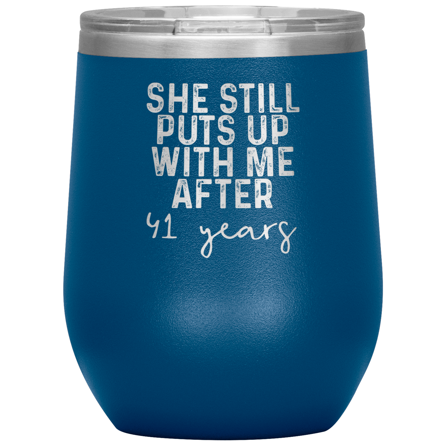 41st Anniversary Wine Tumbler, Gifts, Travel Wine Cup, Birthday Gifts for Men and Women