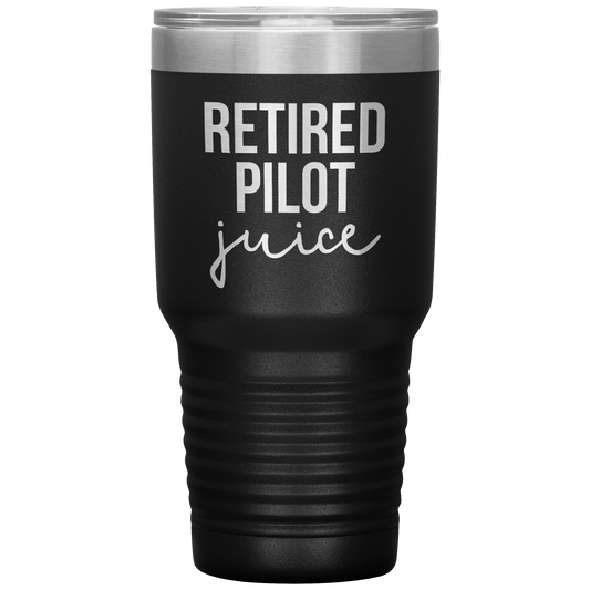 Retired Pilot Retirement Tumbler, Retired Pilot Retirement Gifts, Travel Coffee Mug, Birthday Gifts for Men and Women