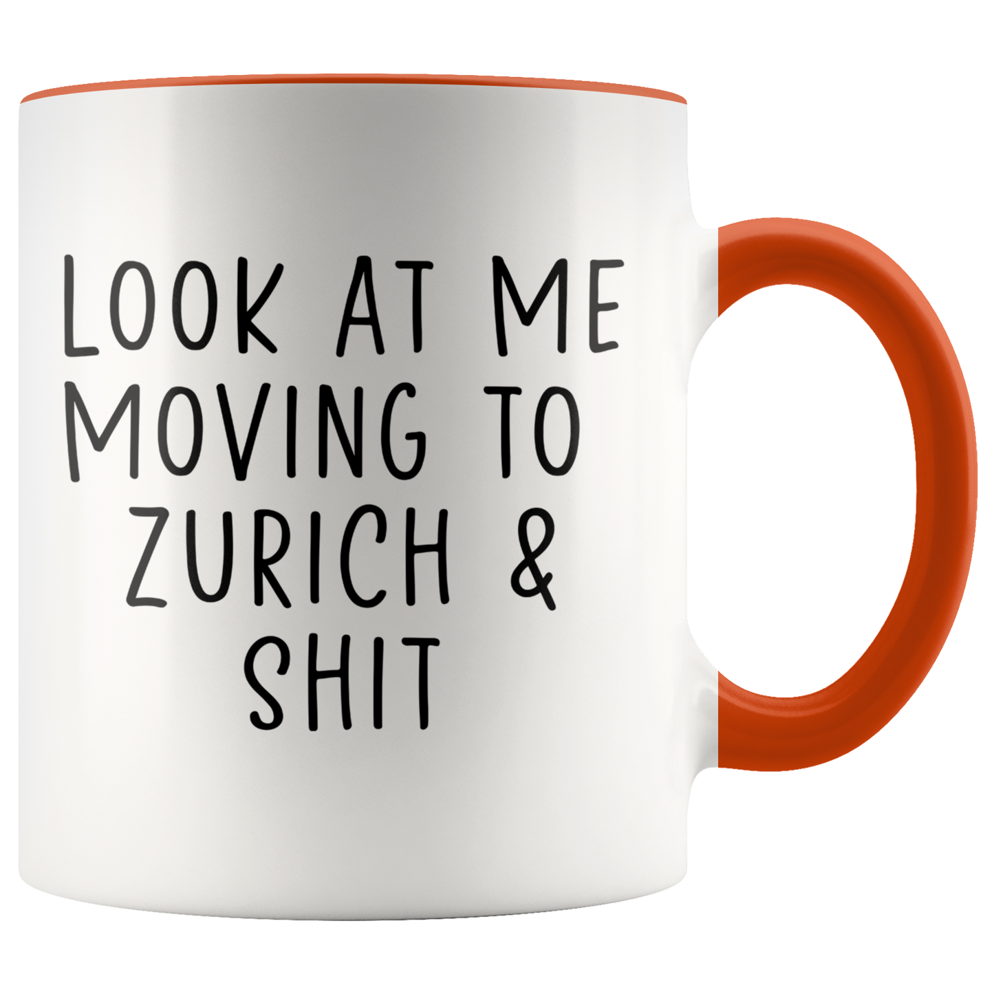 Moving to Zurich Switzerland Gifts, Coffee Mug, Two Tone Accent Cup, Birthday Gift for Men and Women