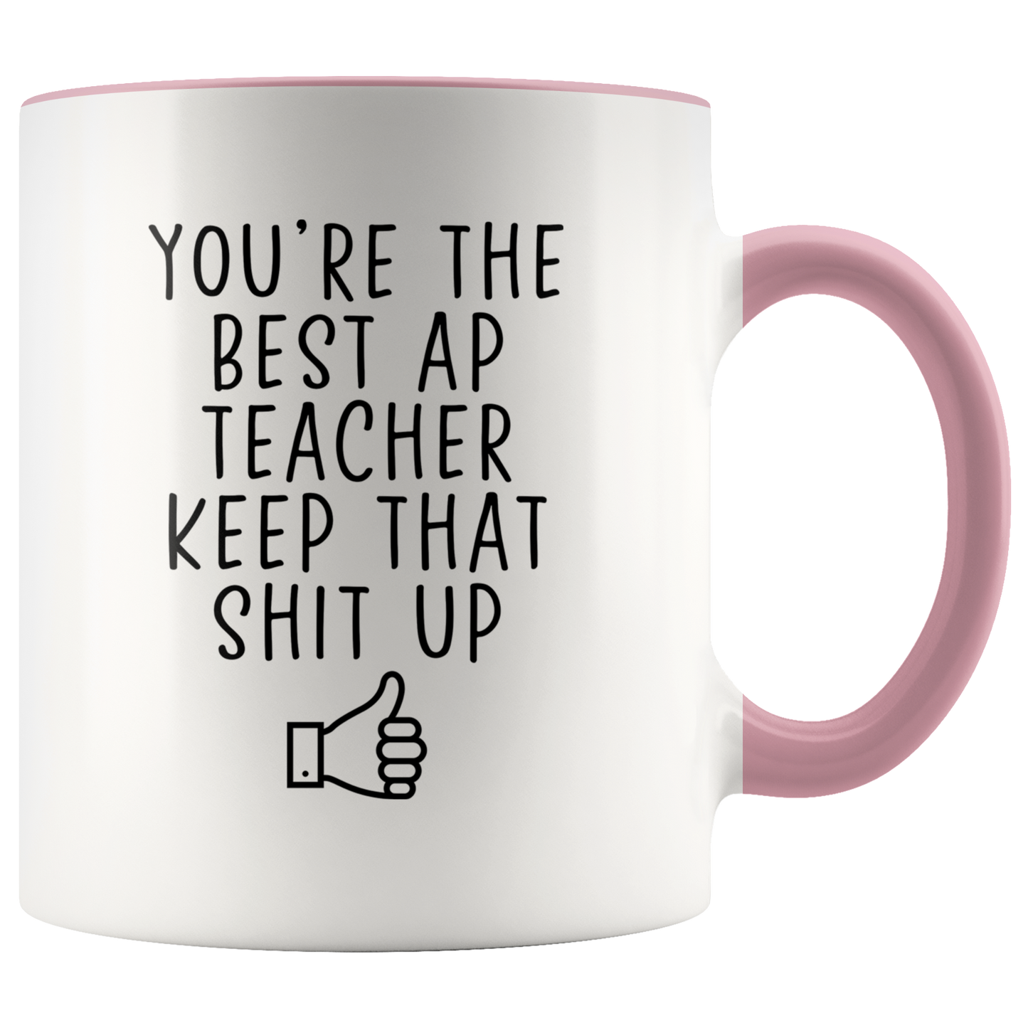 AP Teacher Gifts, Coffee Mug, Two Tone Accent Cup, Birthday Gift for Men and Women