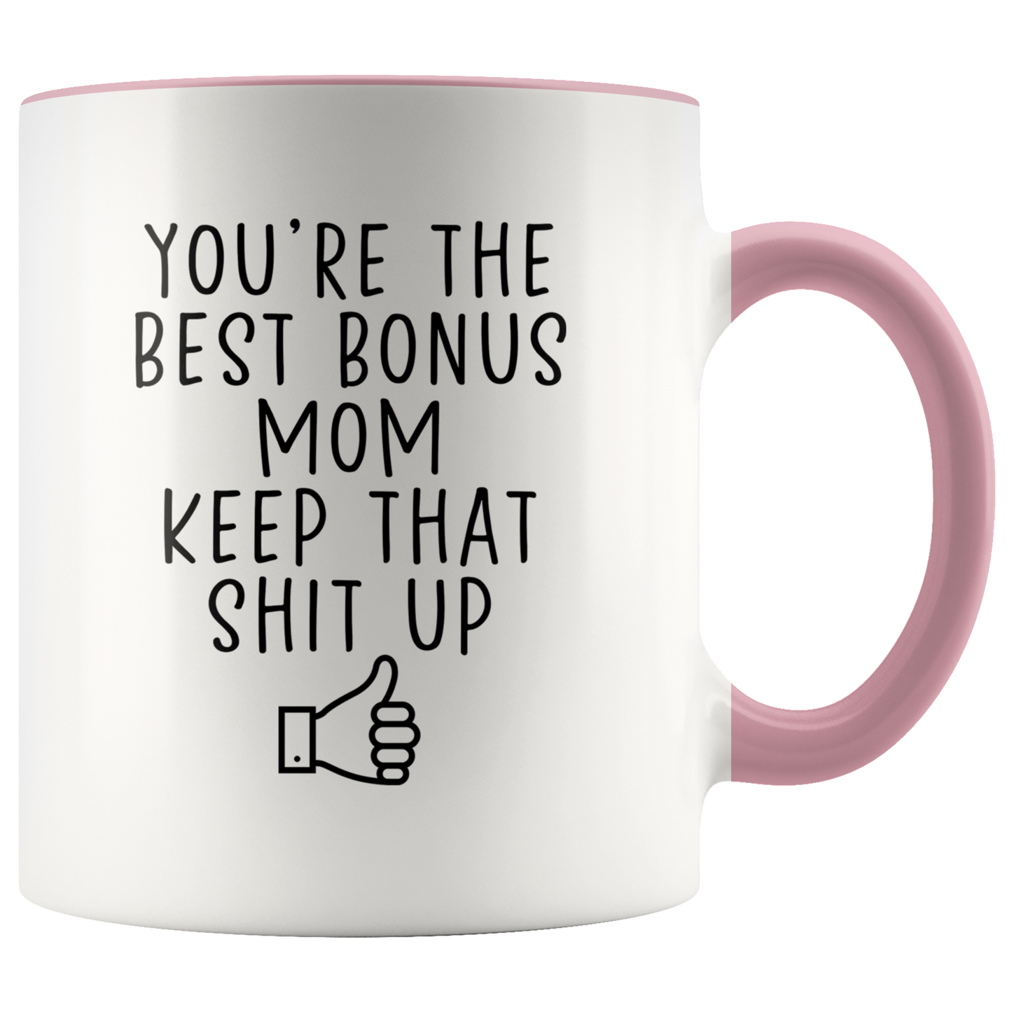 Bonus mom Gifts, Stepmom Coffee Mug, Two Tone Accent Cup, Birthday Gift for Men and Women