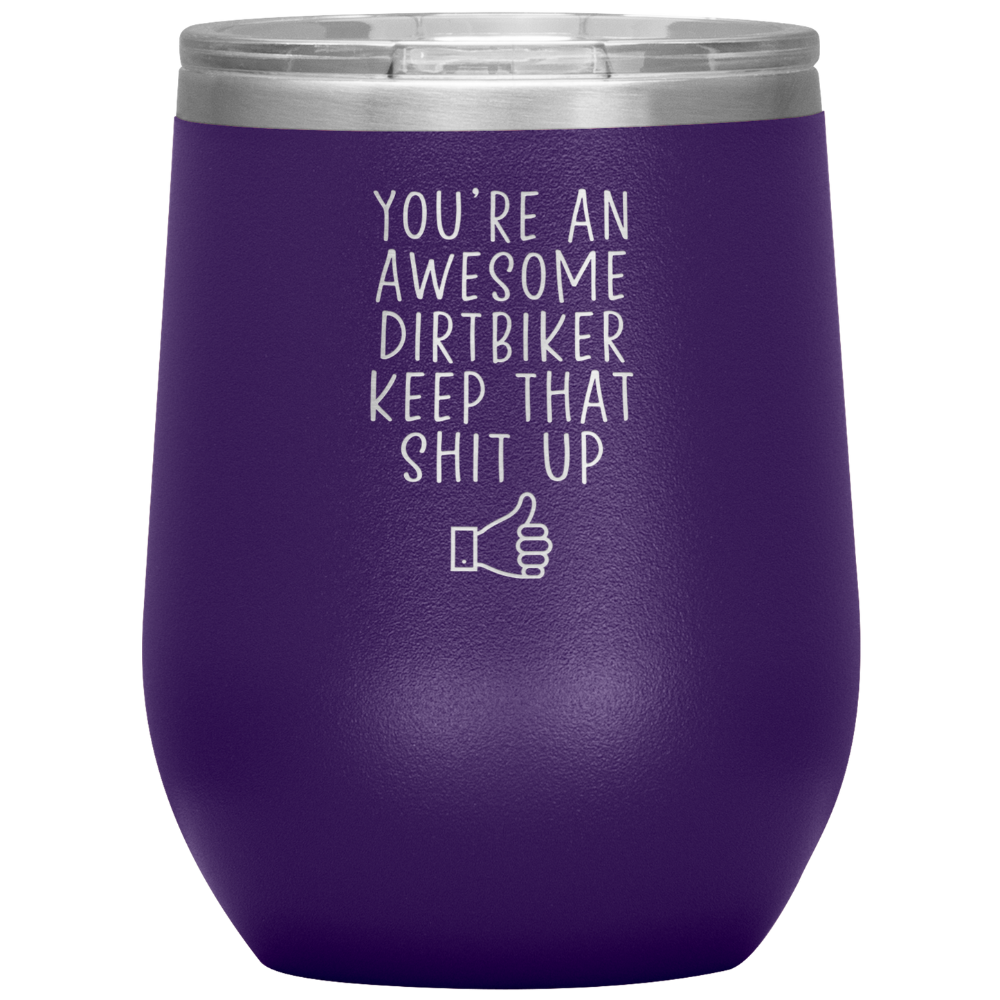 Dirtbike Wine Tumbler, Dirt Biker Gifts, Travel Wine Cup, Birthday Gifts for Men and Women