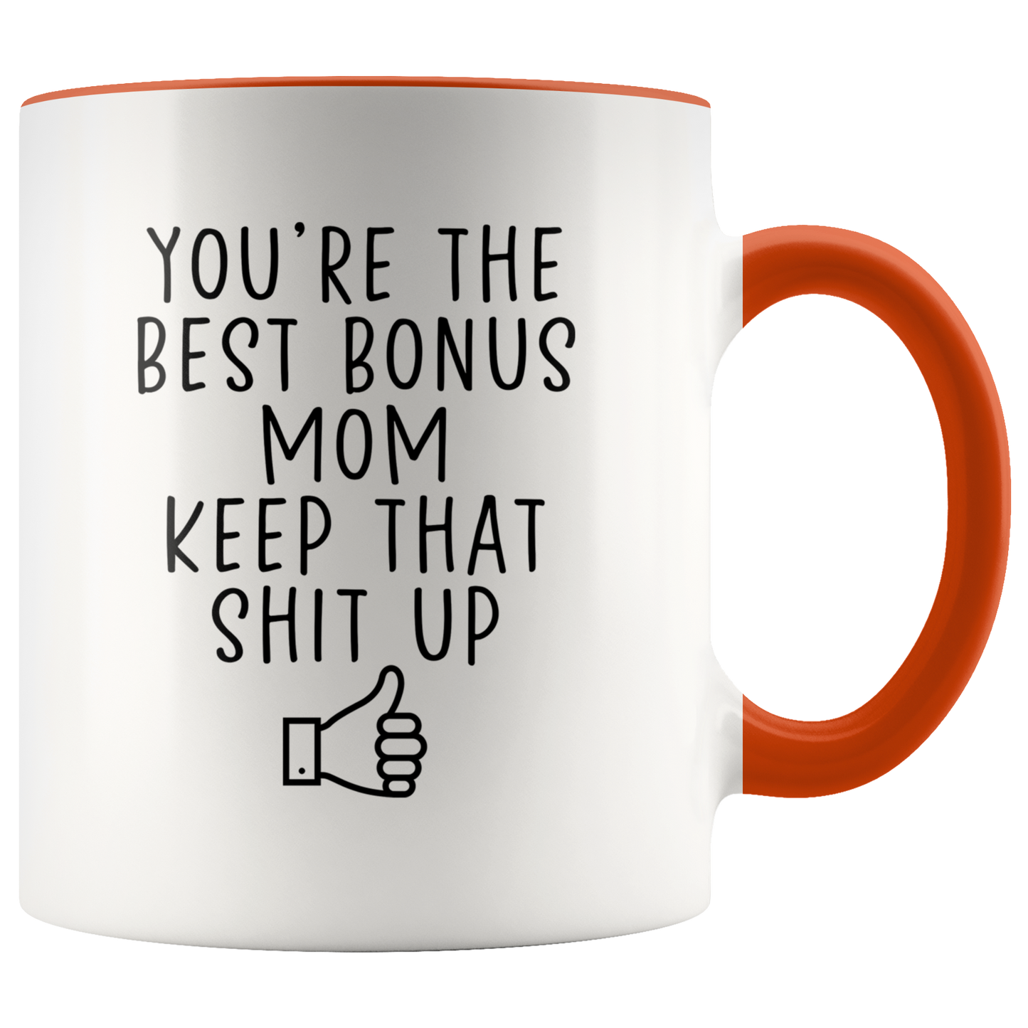 Bonus mom Gifts, Stepmom Coffee Mug, Two Tone Accent Cup, Birthday Gift for Men and Women