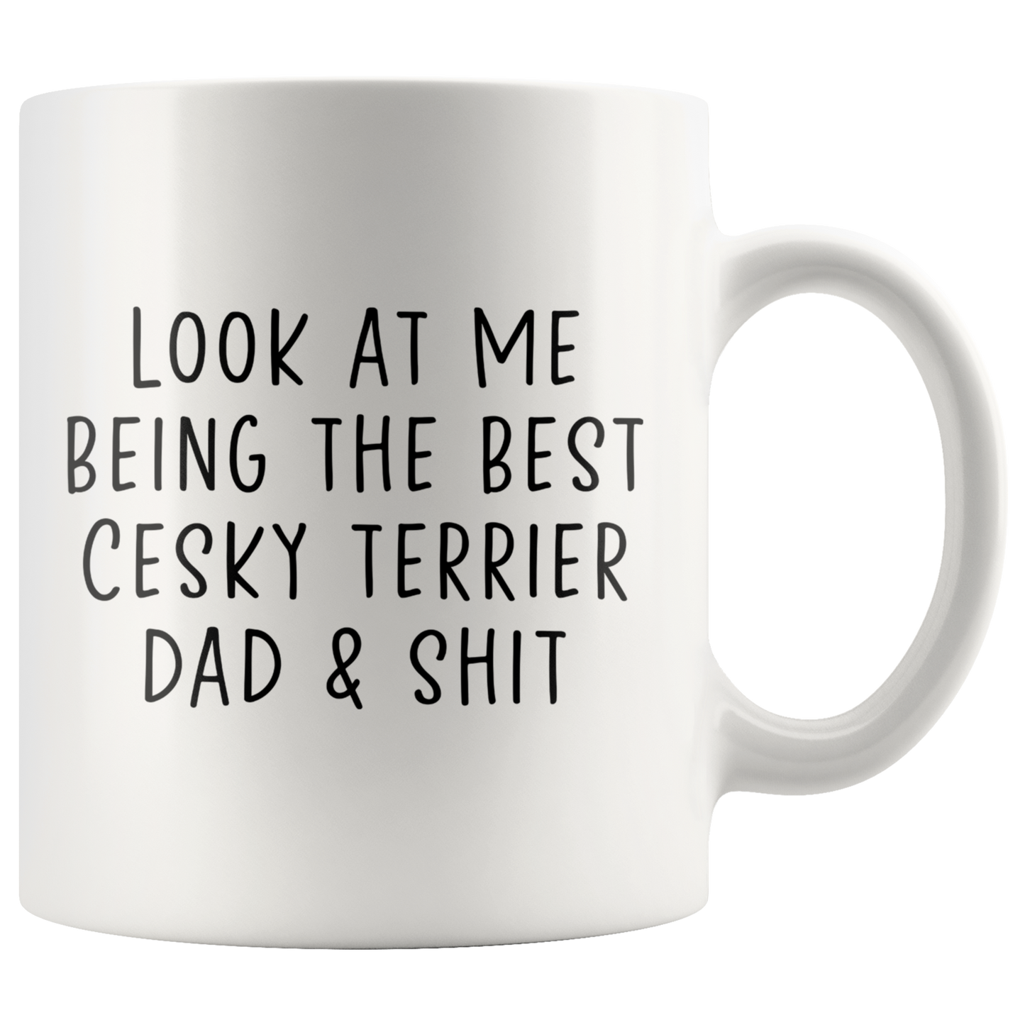 Cesky Terrier Dad Gifts, Coffee Mug, Two Tone Accent Cup, Birthday Gift for Men and Women