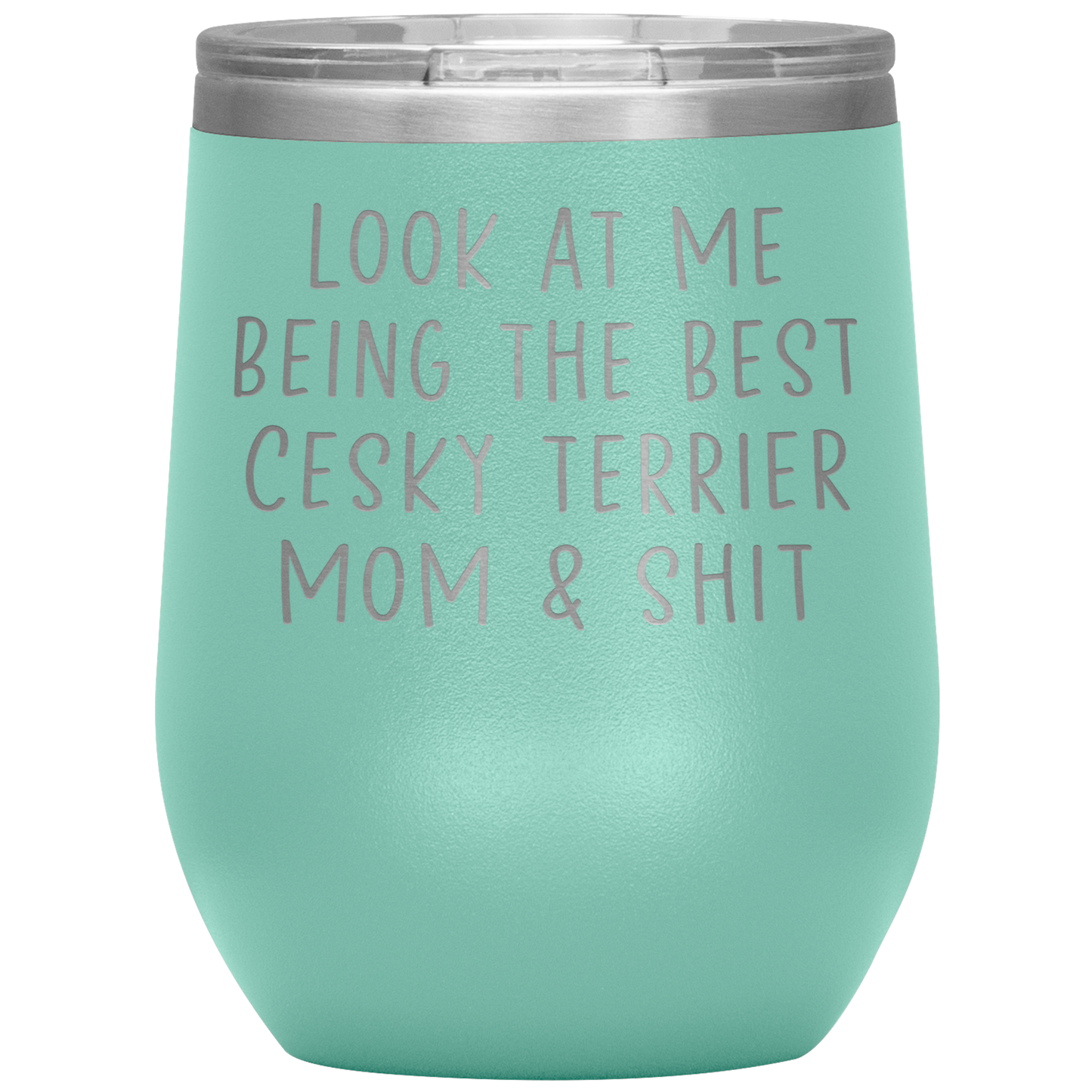 Cesky Terrier Mom Wine Tumbler, Funny Gifts, Travel Wine Cup, Birthday Gifts for Men and Women