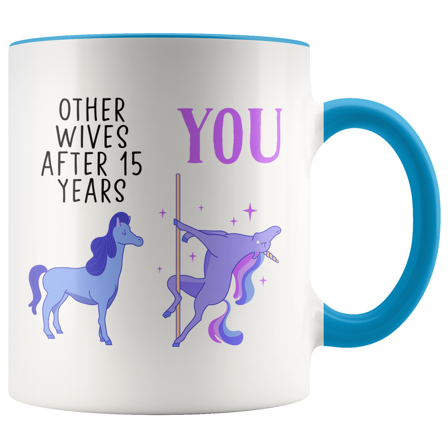 15th Anniversary Gifts, Coffee Mug, Two Tone Accent Cup, Birthday Gift for Men and Women